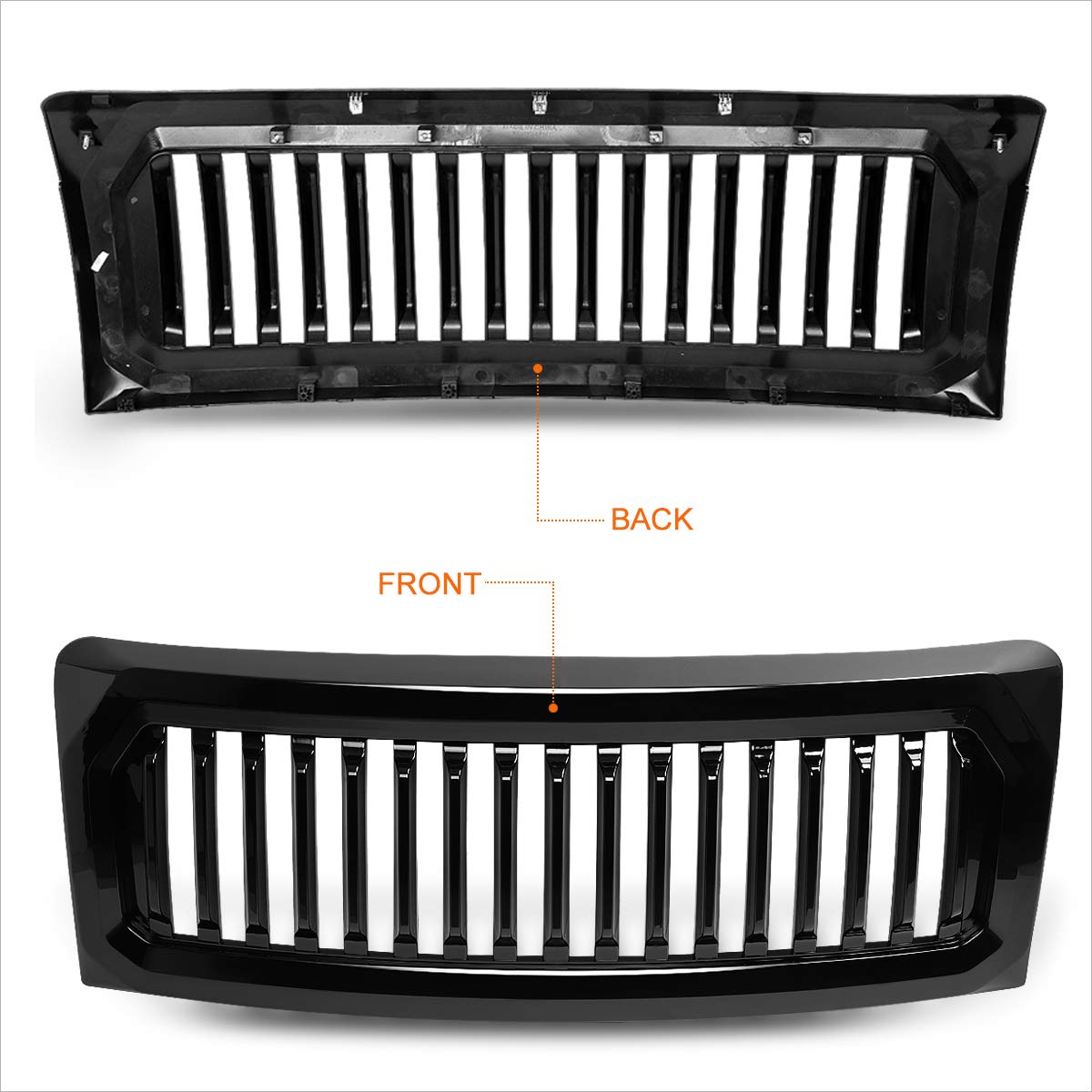 Black Vertical Fence Grille for 09-14 Ford F150 - Off-Road & Street Style