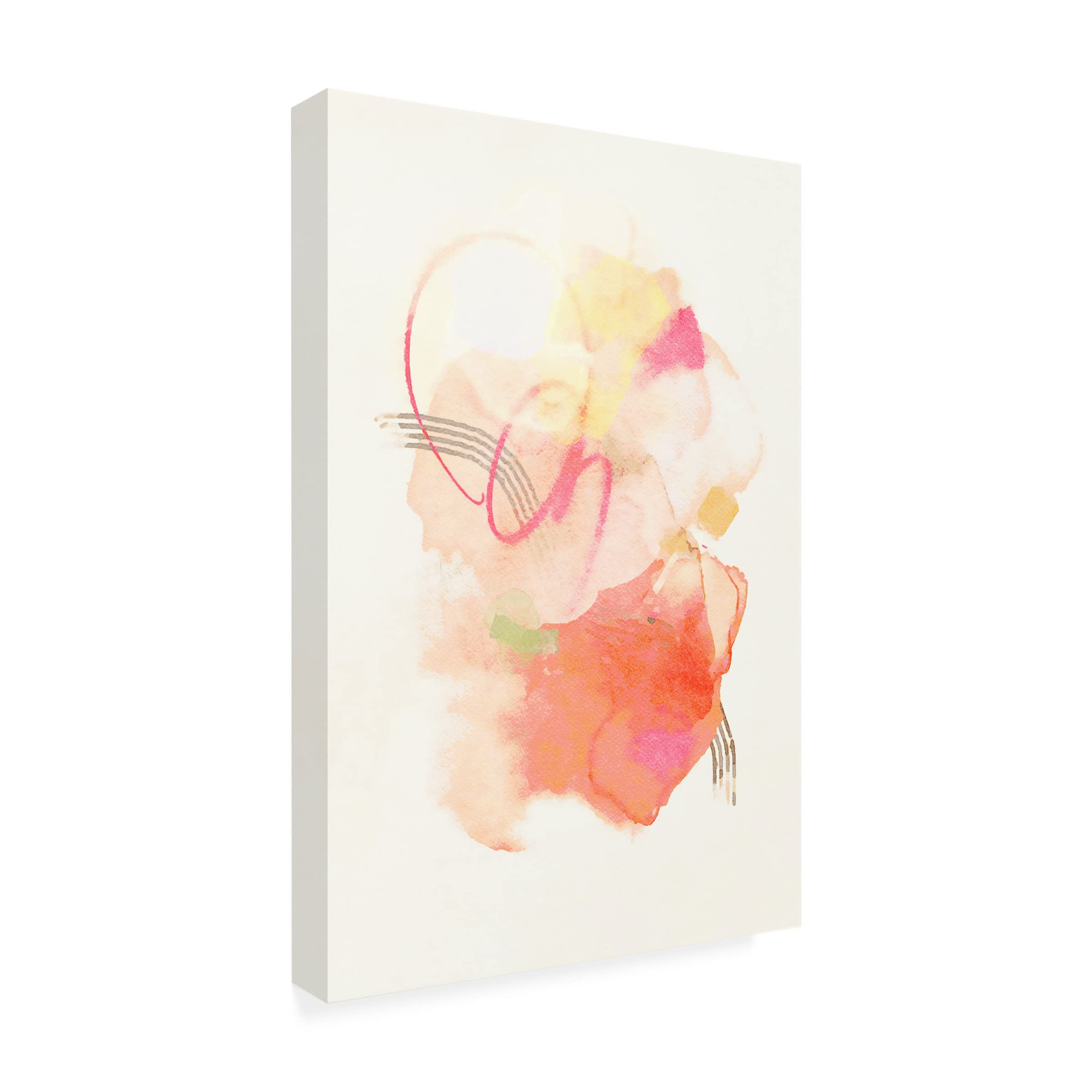 Trademark Fine Art 'Peachy Keen No 1' Canvas Wall Art by Suzanne Nicoll - Modern Abstract Painting for Living Room, Bedroom & Office Decor