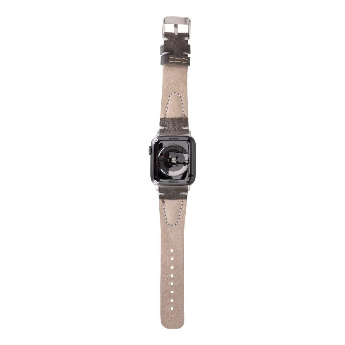 Premium Burnished Gray Leather Sport Band for Apple Watch – Durable & Stylish for Workouts, Running & Everyday Wear (Avila Design)