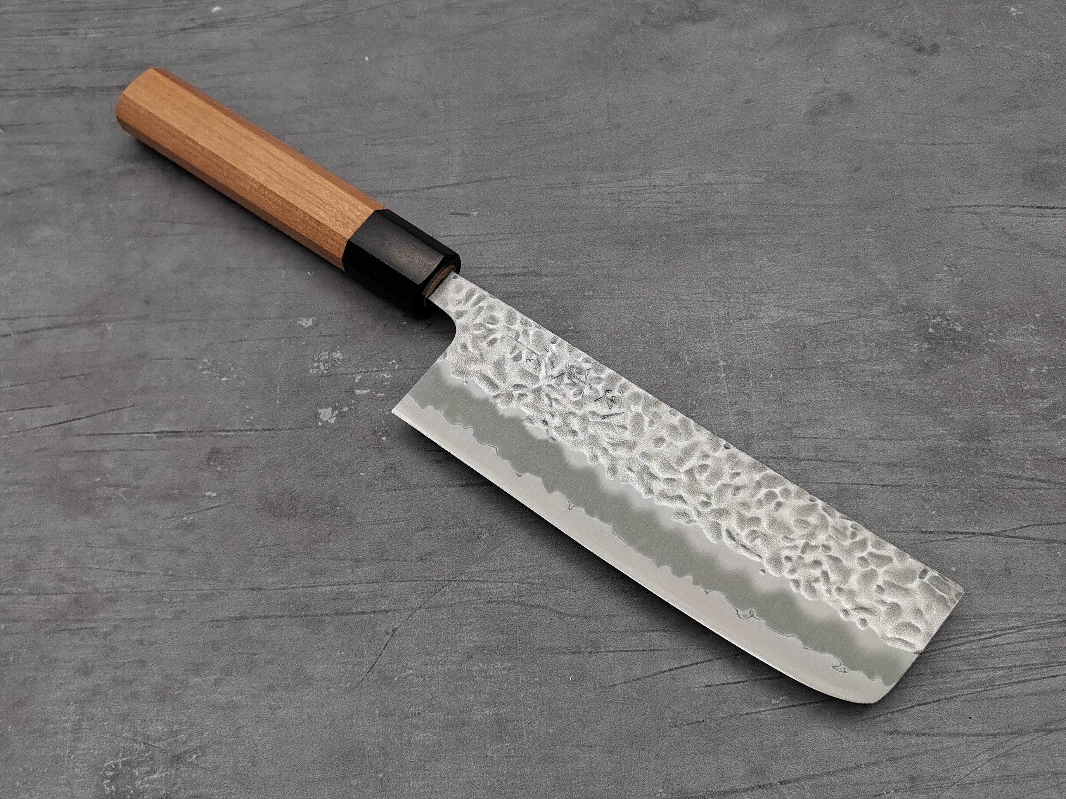 Premium Japanese Nakiri Knife - Kaneshige Hamono White #1 Tsuchime - Professional Chef's Vegetable Knife for Slicing, Dicing & Chopping - Perfect for Home Kitchens & Sushi Restaurants