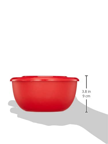 Solimo Stainless Steel Mixing Bowls Set of 3 (500ml, 750ml, 1250ml) - Microwave Safe, No Lids, Red - Perfect for Baking, Meal Prep & Food Storage