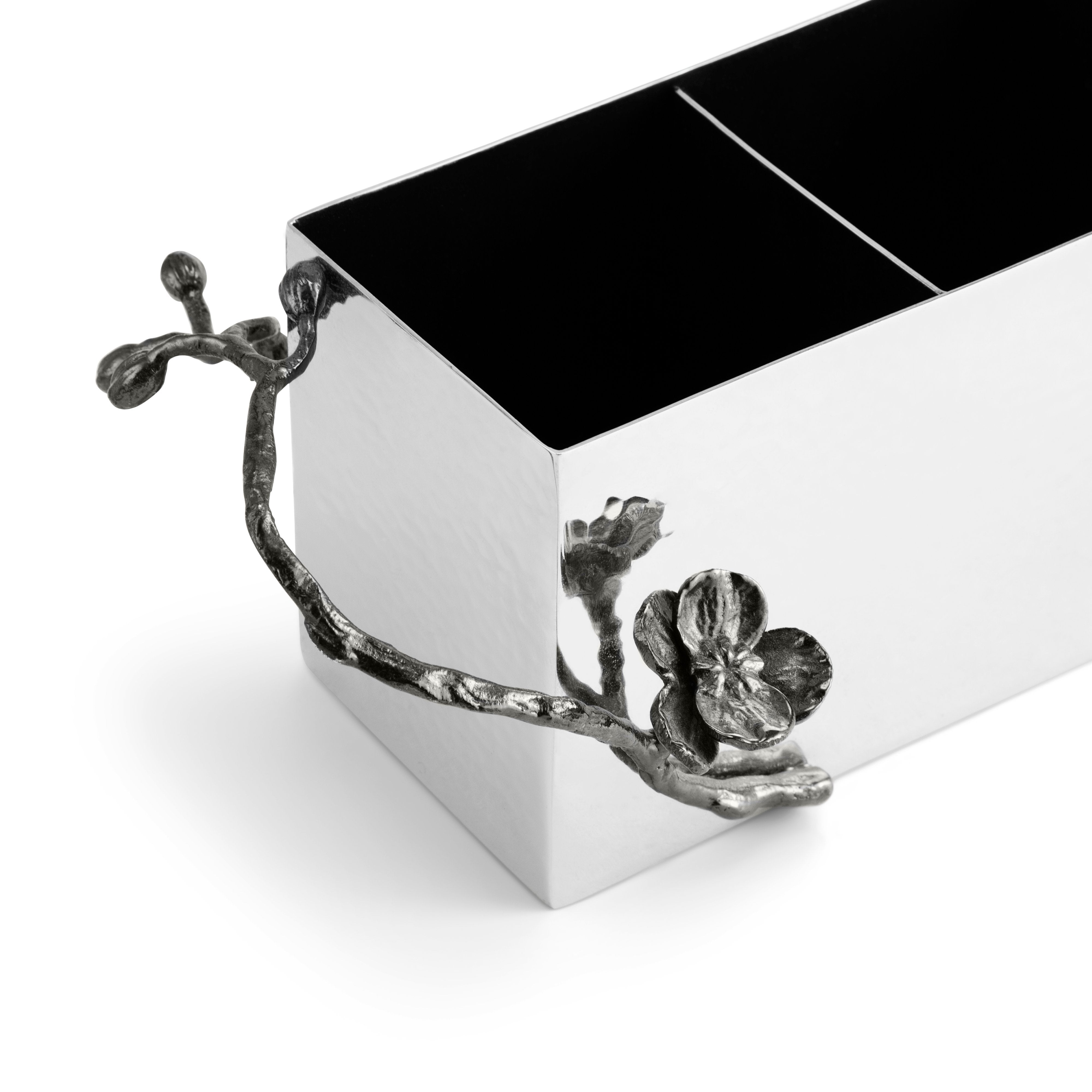 Premium Black Orchid Cutlery Caddy - Stylish Silverware Organizer for Kitchen Utensils | Perfect for Dining Tables, Buffets, and Kitchen Counter Organization