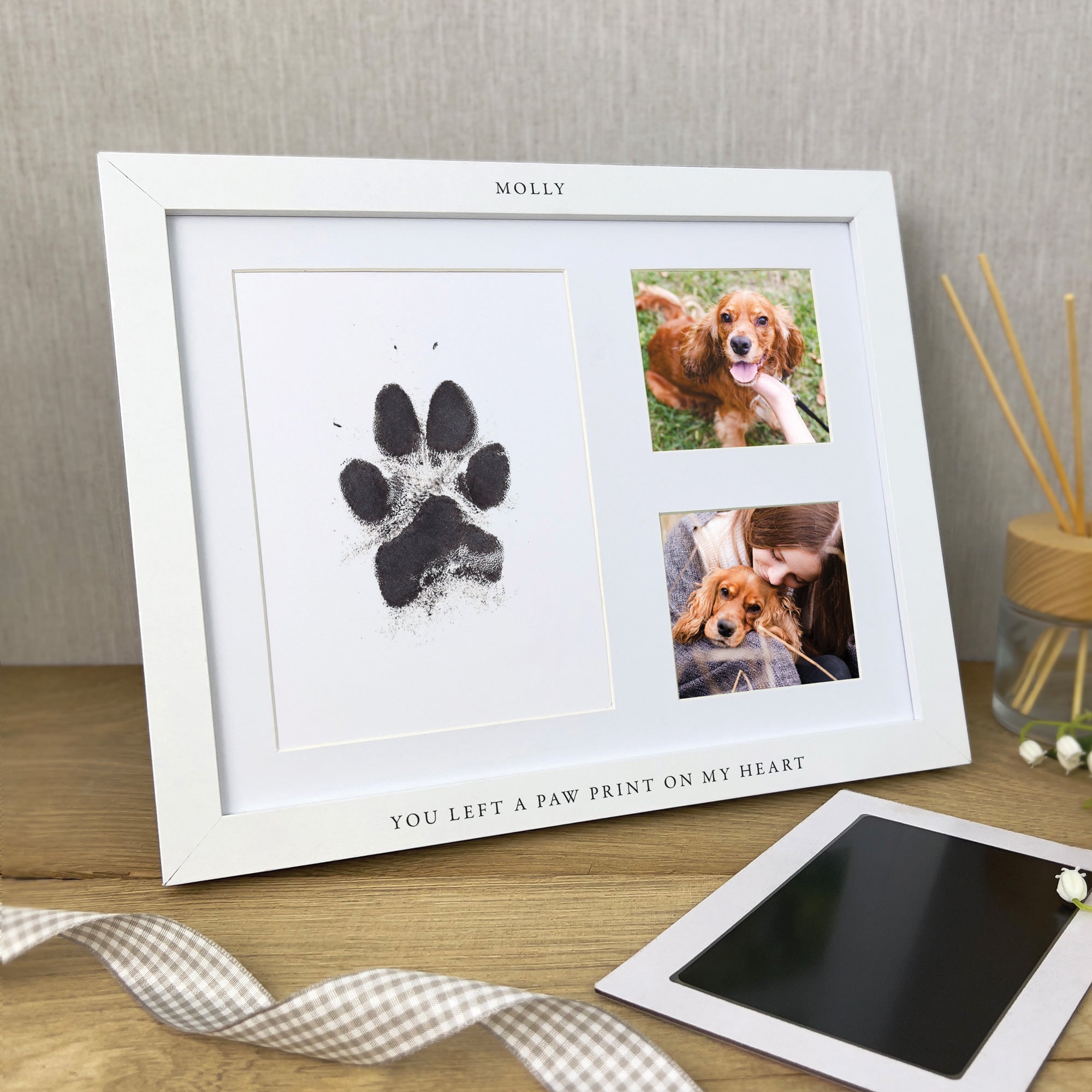 Personalized Paw Print Keepsake Photo Frame Kit - Perfect for Pet Memorials, Gifts & Home Decor