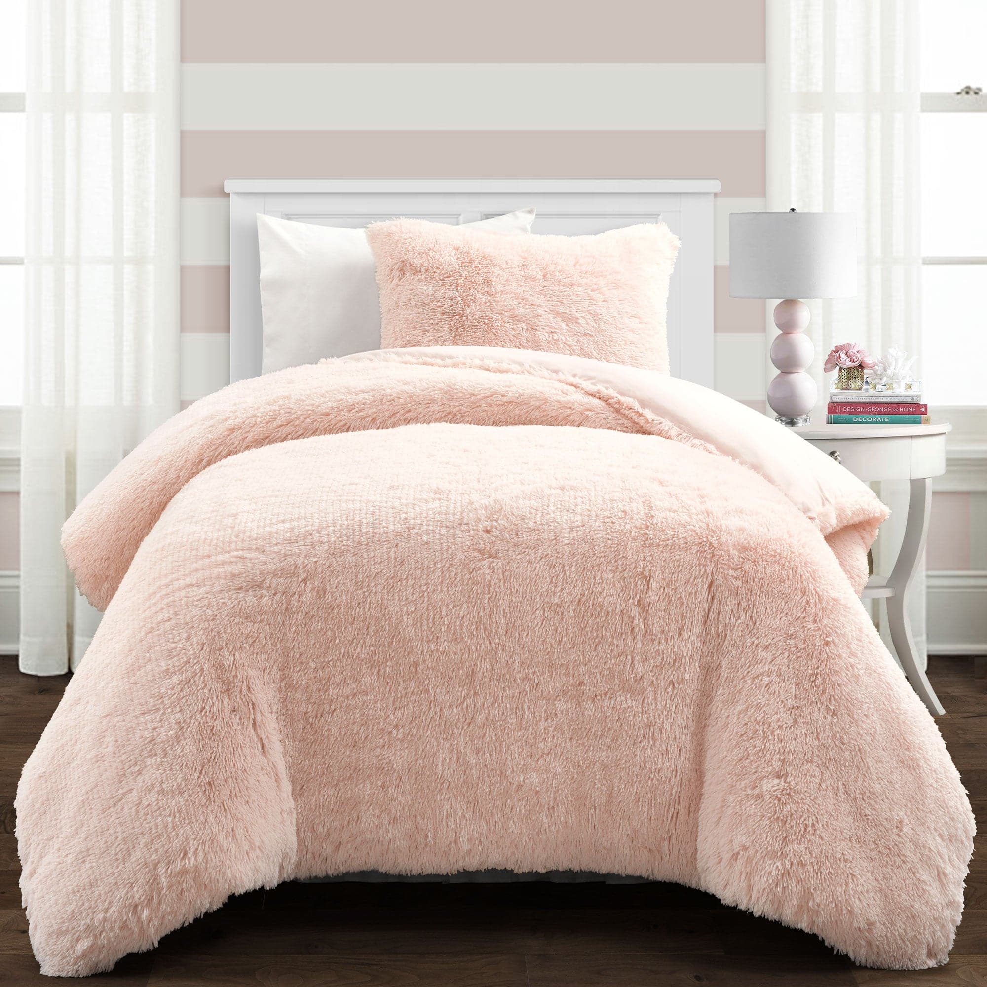 Emma Faux Fur Comforter Set - Soft & Luxurious Bedding Collection for Winter - Queen/King Size - Perfect for Cozy Bedrooms, Guest Rooms & Winter Home Decor