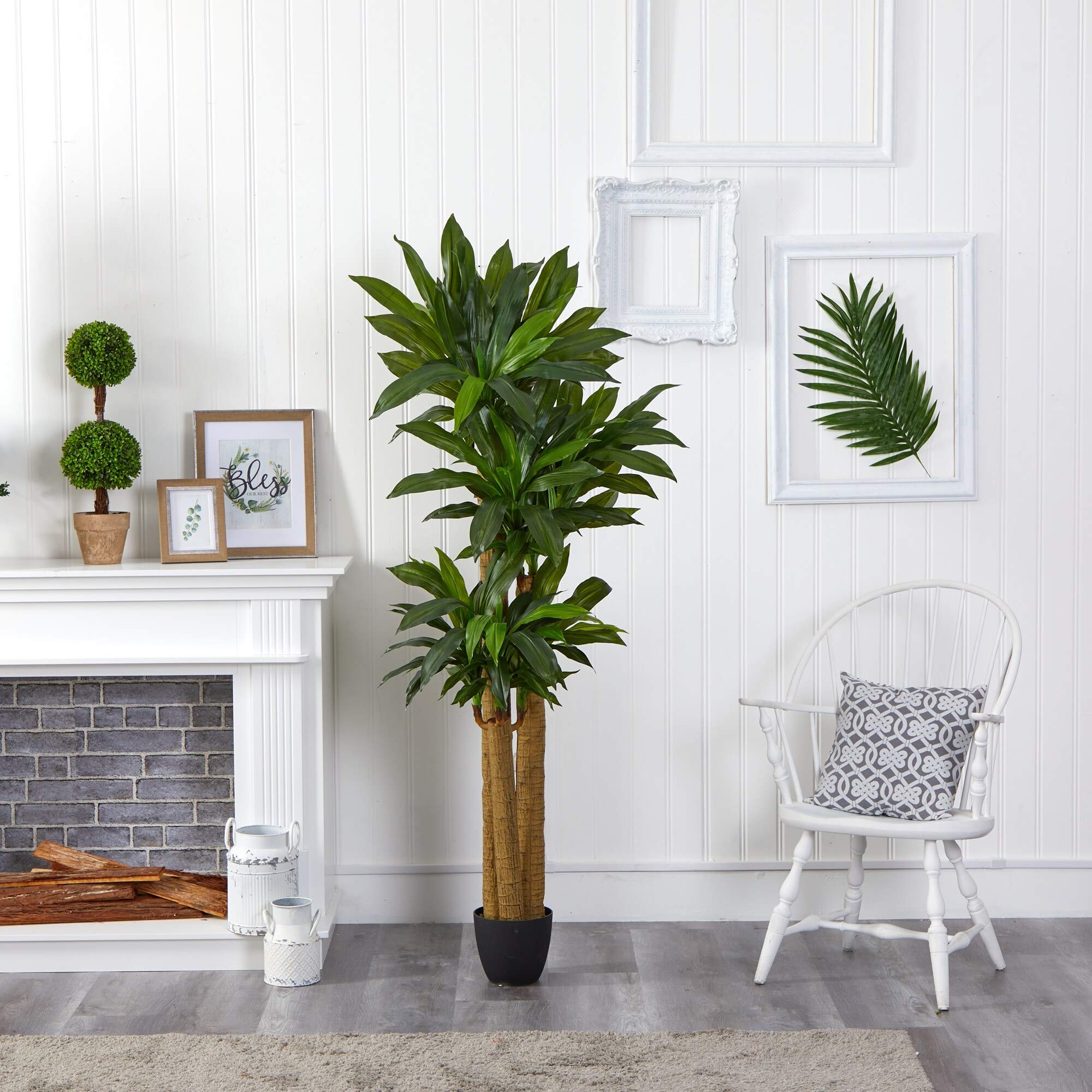 6' Corn Stalk Artificial Plant with Real Touch Technology - Lifelike Green Faux Corn Stalk for Home Decor, Office, Farmhouse, and Fall Seasonal Displays