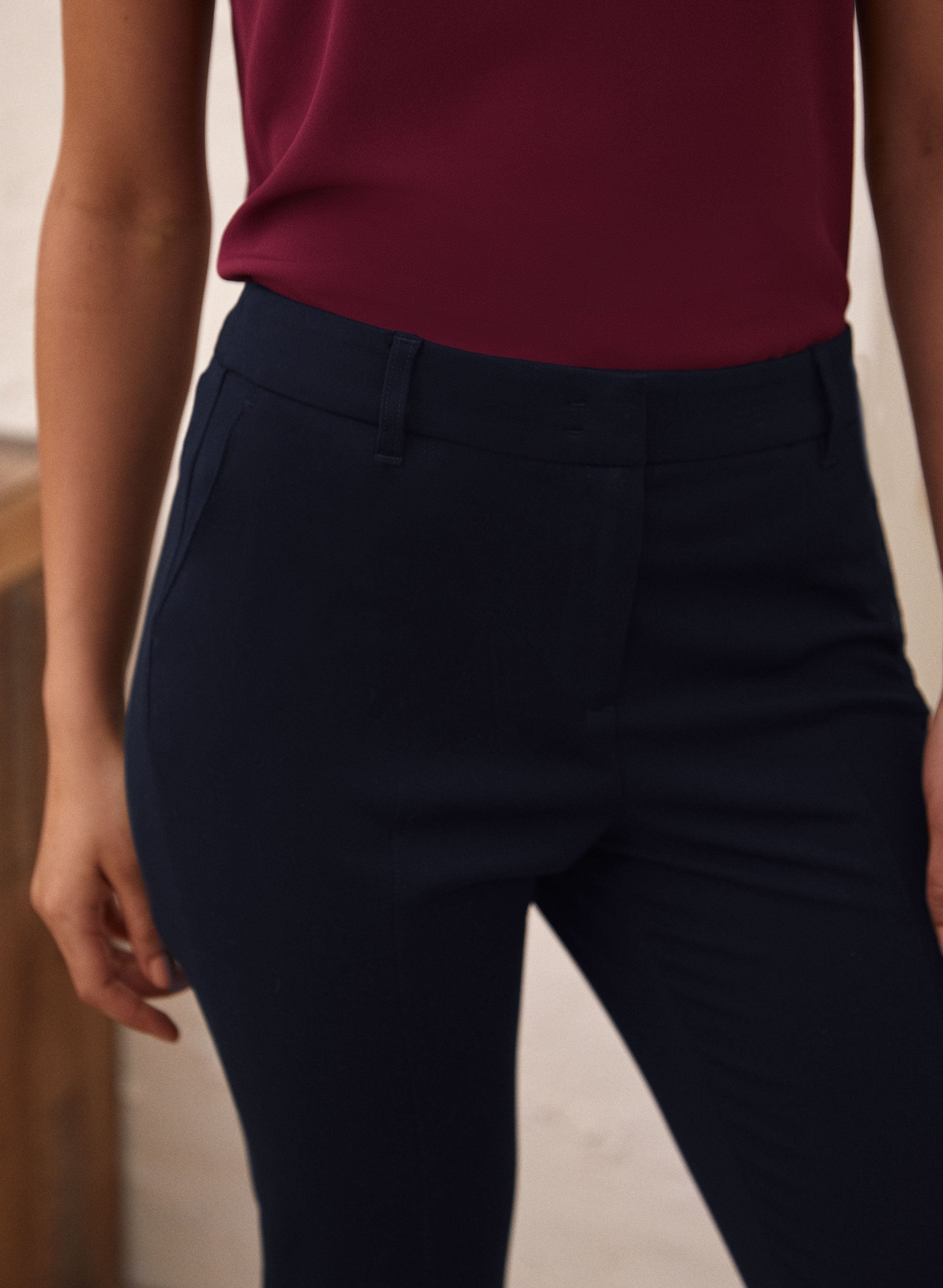 City Fit Straight Leg Pants for Women - High Waist Comfortable Office Work Trousers | Perfect for Business Casual, Travel & Everyday Wear