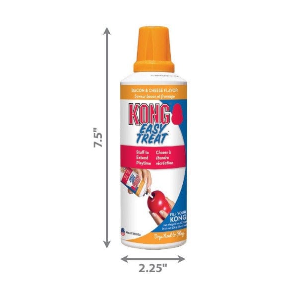 KONG Easy Treat Bacon & Cheese Recipe Dog Toy - Chew-Resistant Treat Dispenser for Small & Large Dogs - Perfect for Training, Boredom Relief & Mental Stimulation