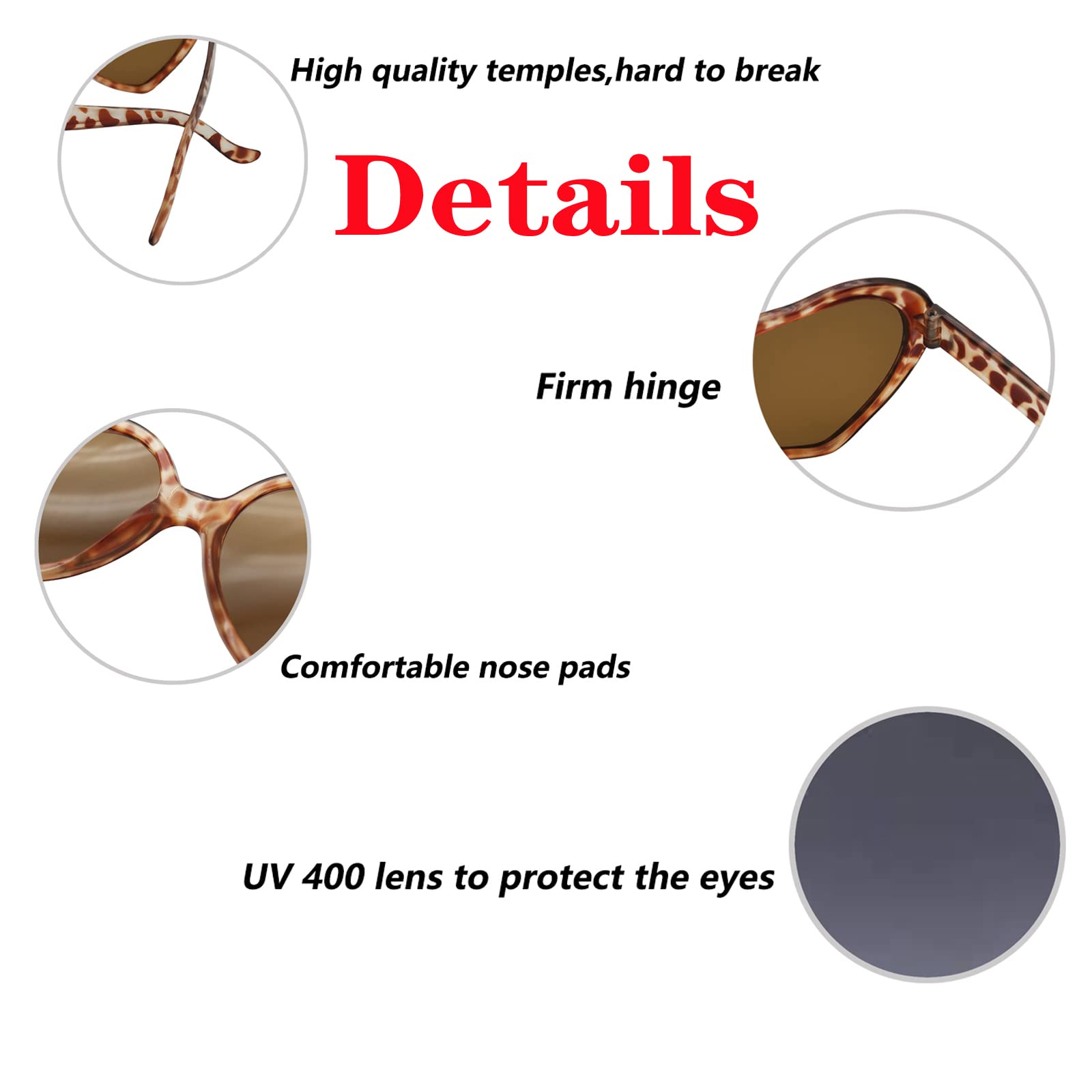 Trendy Heart Shaped Sunglasses for Women - Retro Cute Heart Glasses with UV400 Protection - Perfect for Valentine's Day, Beach Vacations & Summer Fashion Accessories