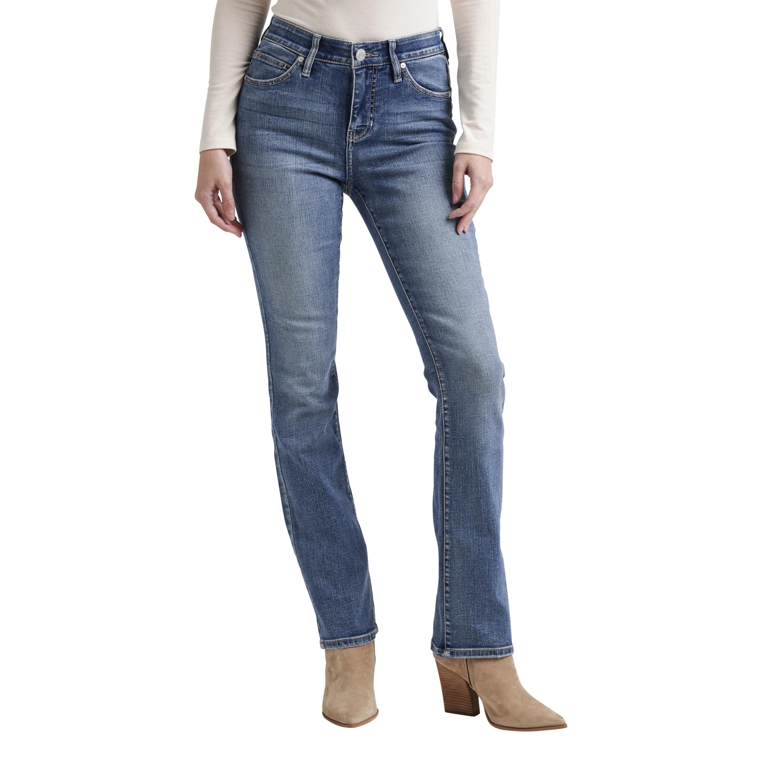 JAG Women's Eloise Mid Rise Bootcut Jeans - Stretch Denim Pants for Casual & Work Wear | Comfortable Bootleg Fit for Everyday Style