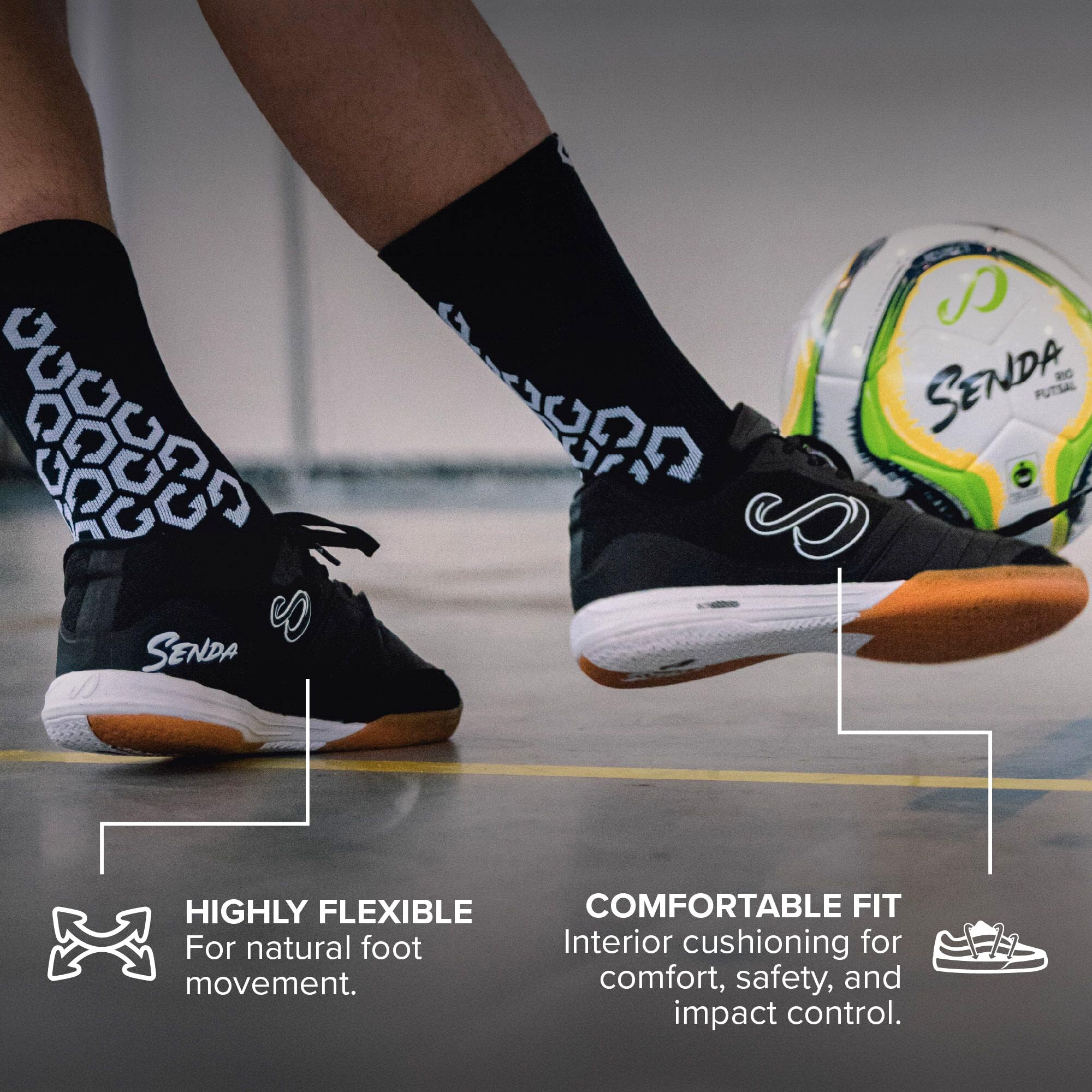 **SENDA Ushuaia Club 2.0 Indoor Soccer Shoes - Unisex Court & Futsal Sneakers for Adults & Youth - Perfect for Indoor Games, Training & Casual Wear**