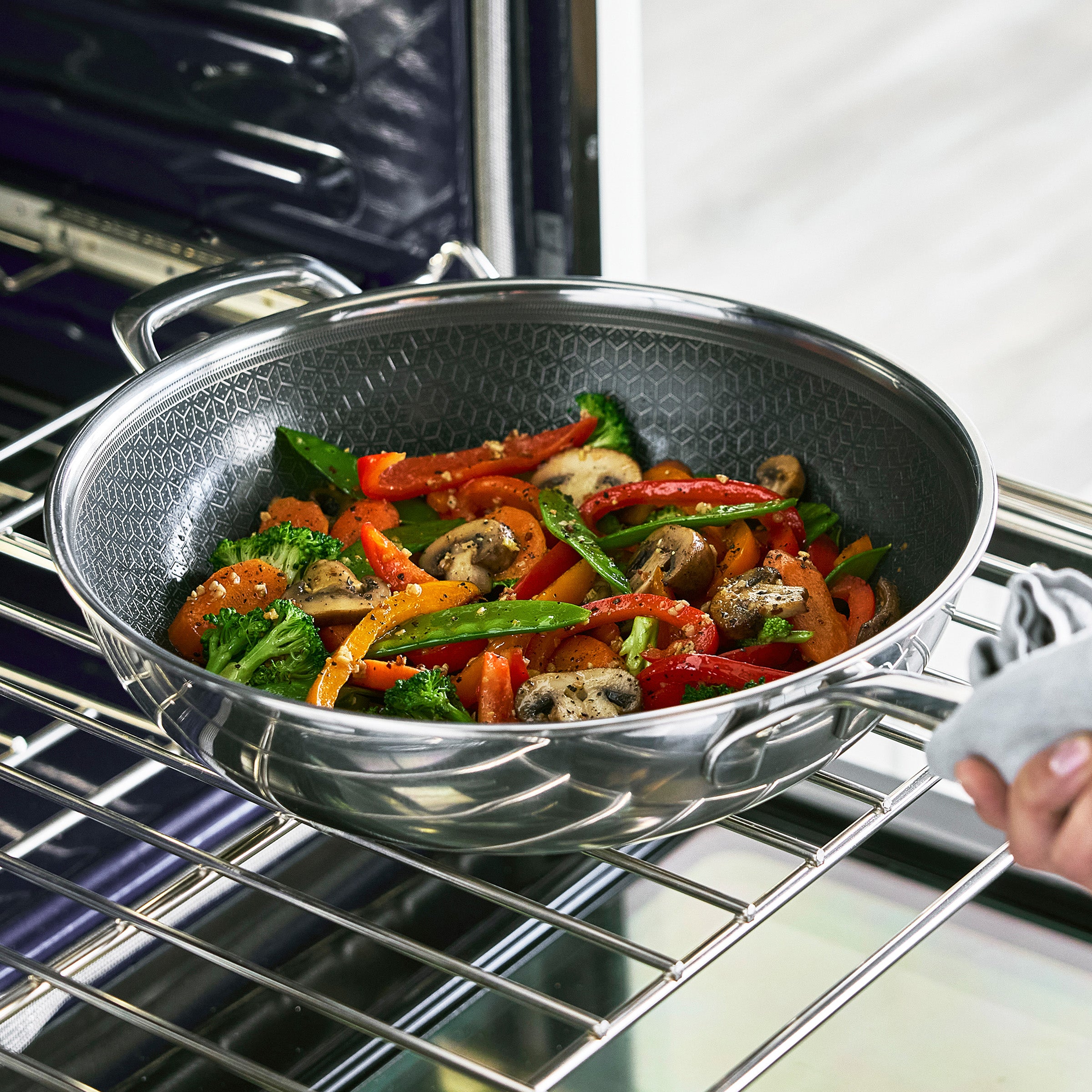 Spectra Thermobond Hybrid Ceramic Nonstick 12-Inch Wok Pan with Glass Lid - PFOA-Free, Scratch-Resistant Cookware for Stir Fry, Sauteing & Asian Cooking