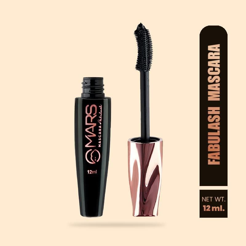 MARS Fabulash Volumizing Mascara - 18H Waterproof & Smudge-Proof with Jet Black Color (12ml) | Perfect for Daily Wear, Night Out & Special Occasions