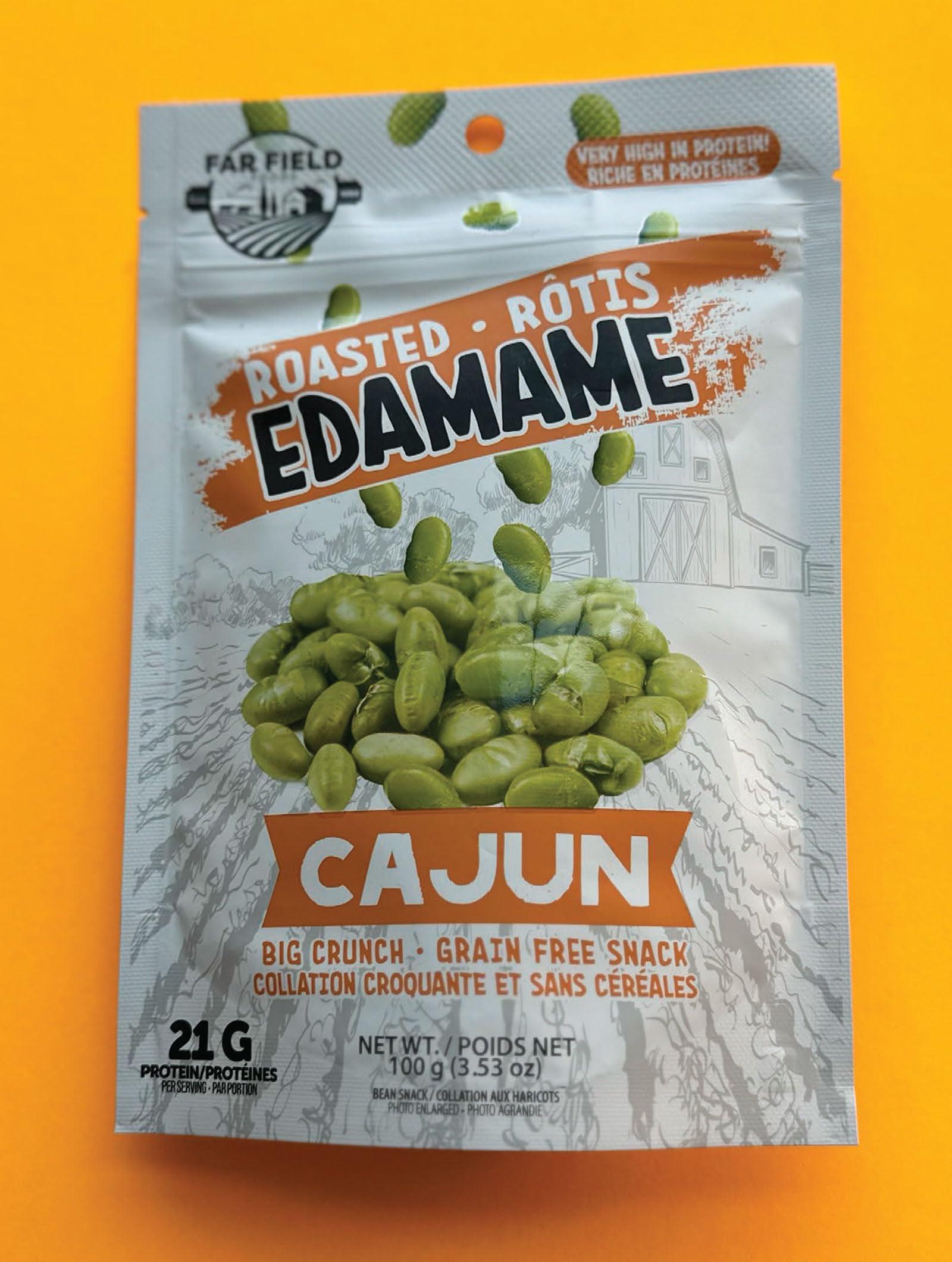 Crunchy Roasted Edamame Beans Cajun Flavor - High Protein Snack 42g Protein, Keto, Low Carb & Low Calorie - Family Size 3 Pack (100g Each) - Perfect for On-the-Go Snacking, Workouts & Healthy Lifestyle