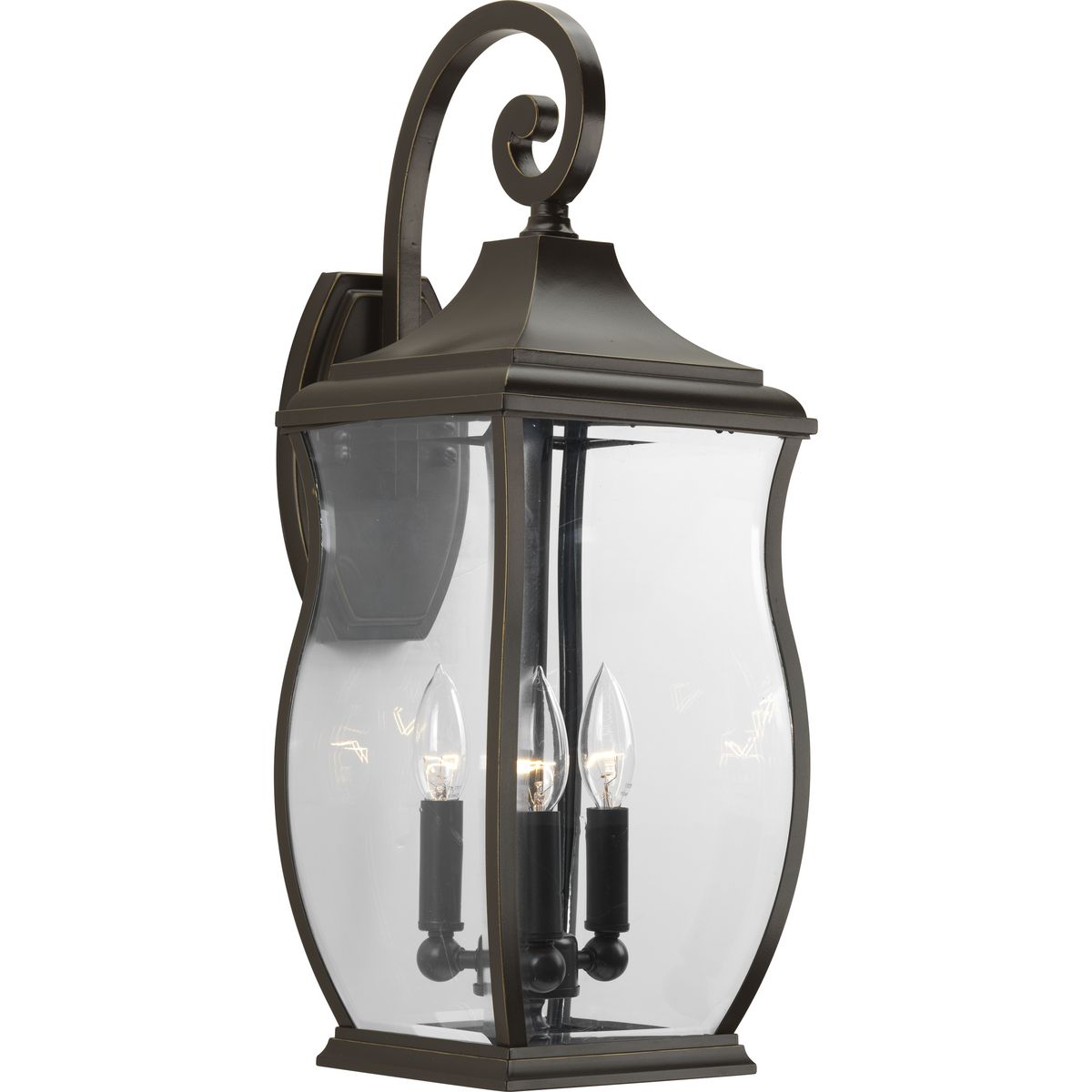 Township Collection Three Light Large Wall Lantern - Outdoor Porch Lighting Fixture for Patio, Garden, and Entryway Decor