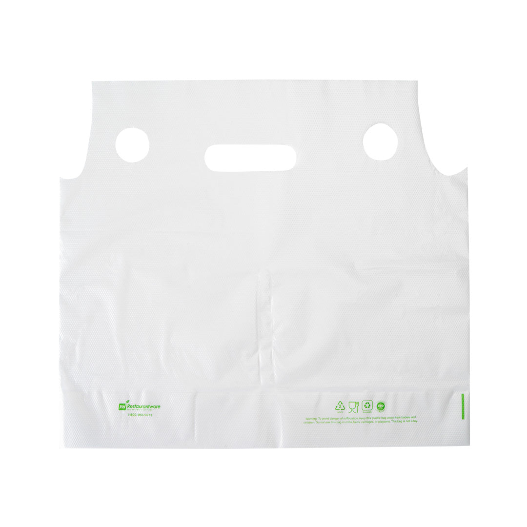 Clear Plastic Drink Carrier Bag for 2 Cups - 12.5