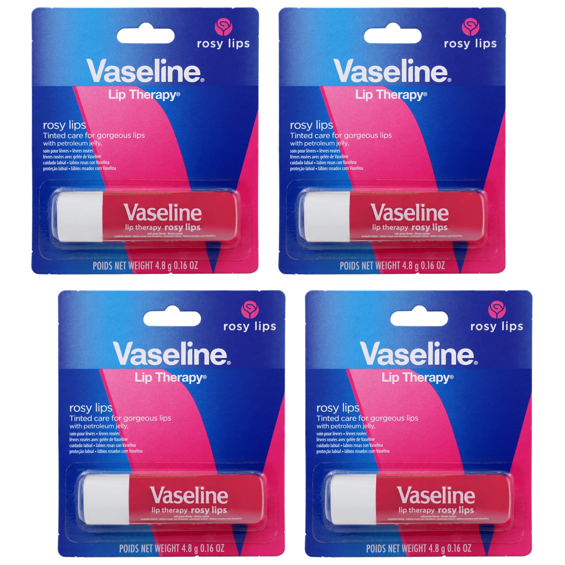 Vaseline Lip Therapy Rosy & Cocoa Butter Lip Balm - Fast-Acting Moisturizer for Chapped, Dry, Cracked Lips - Perfect for Winter Care, Daily Hydration & Overnight Lip Treatment