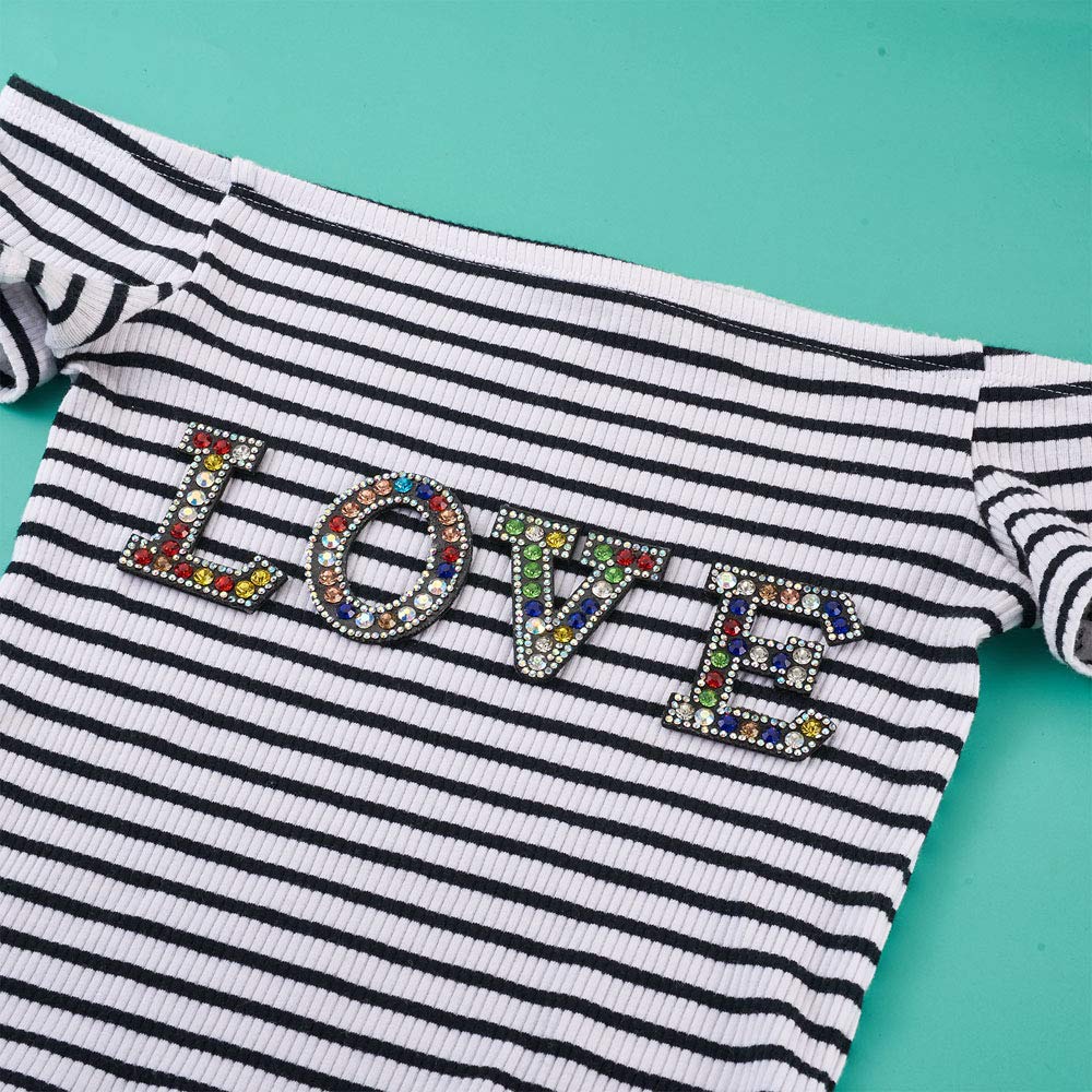 26pcs Rhinestone Letter A-Z Sew On/Iron On Alphabet Patches - DIY Garment Embellishments for Jackets, Jeans, Hats & Costumes - Sparkling Clothes Decor & Fashion Accessories (Perfect for Customizing Denim, Party Outfits & Biker Jackets)