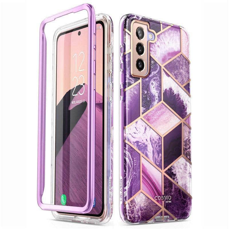 I BLASON Galaxy S21 Cosmo Full Body Glitter Marble Case - Protective Phone Cover with Sparkling Design for Samsung Galaxy S21 - Perfect for Everyday Use, Parties, and Special Occasions