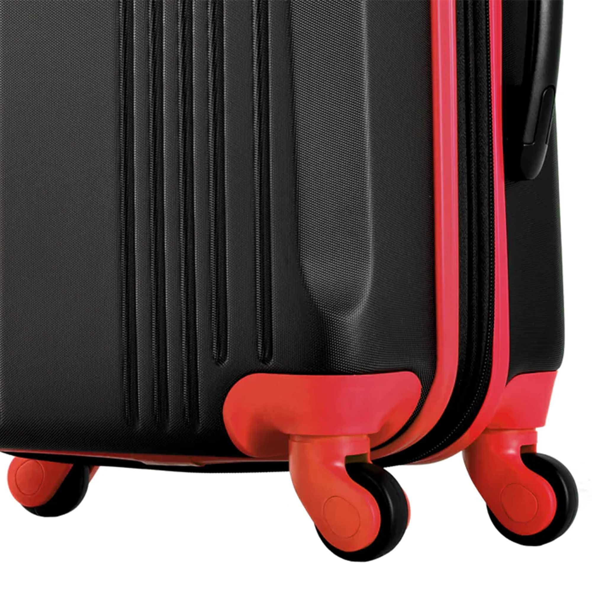 Olympia U.S.A. Apache 3-Piece Expandable Lightweight Hardside Luggage Set with 360° Spinner Wheels & Hidden Laptop Compartment - Black/Red - Perfect for Business Travel, Family Vacations & International Trips