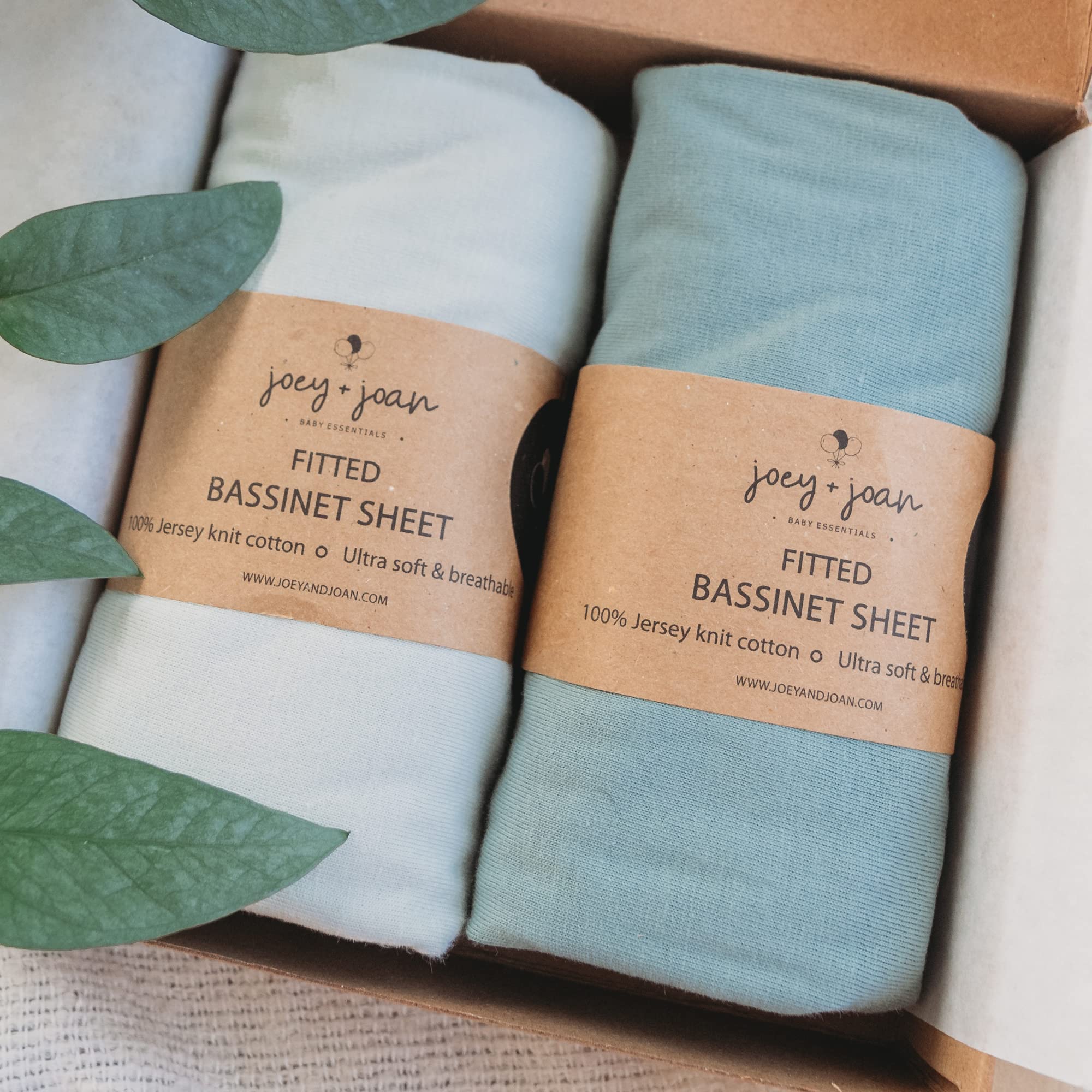 Halo Bassinest Swivel Sleeper Bassinet Fitted Sheets - Ultra Soft 100% Jersey Cotton Crib Sheets - 2 Pack (Light & Dark Sage Green) - Perfect for Nursery, Baby Shower Gifts & Newborn Sleep Safety