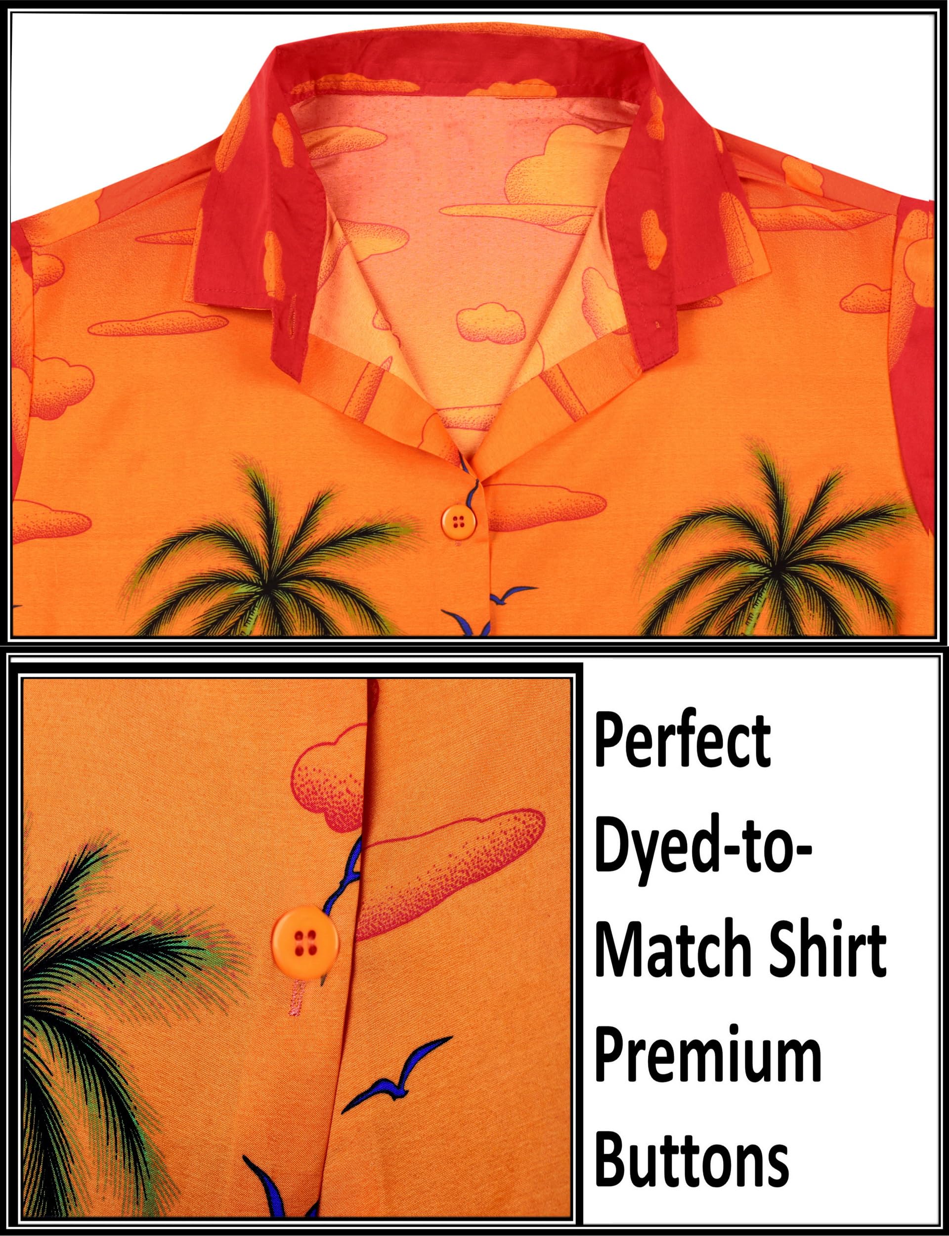 LA LEELA Women's Short Sleeve Hawaiian Beach Blouse Shirt - Floral Print Vacation Top for Summer, Pool Party & Tropical Getaways