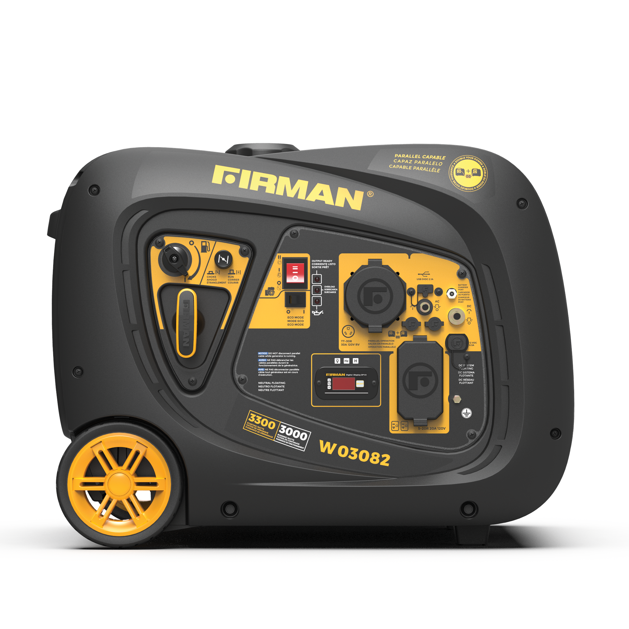 3300W Portable Inverter Generator with Electric Start - Quiet, Reliable Power for Camping, RV Trips & Emergency Backup