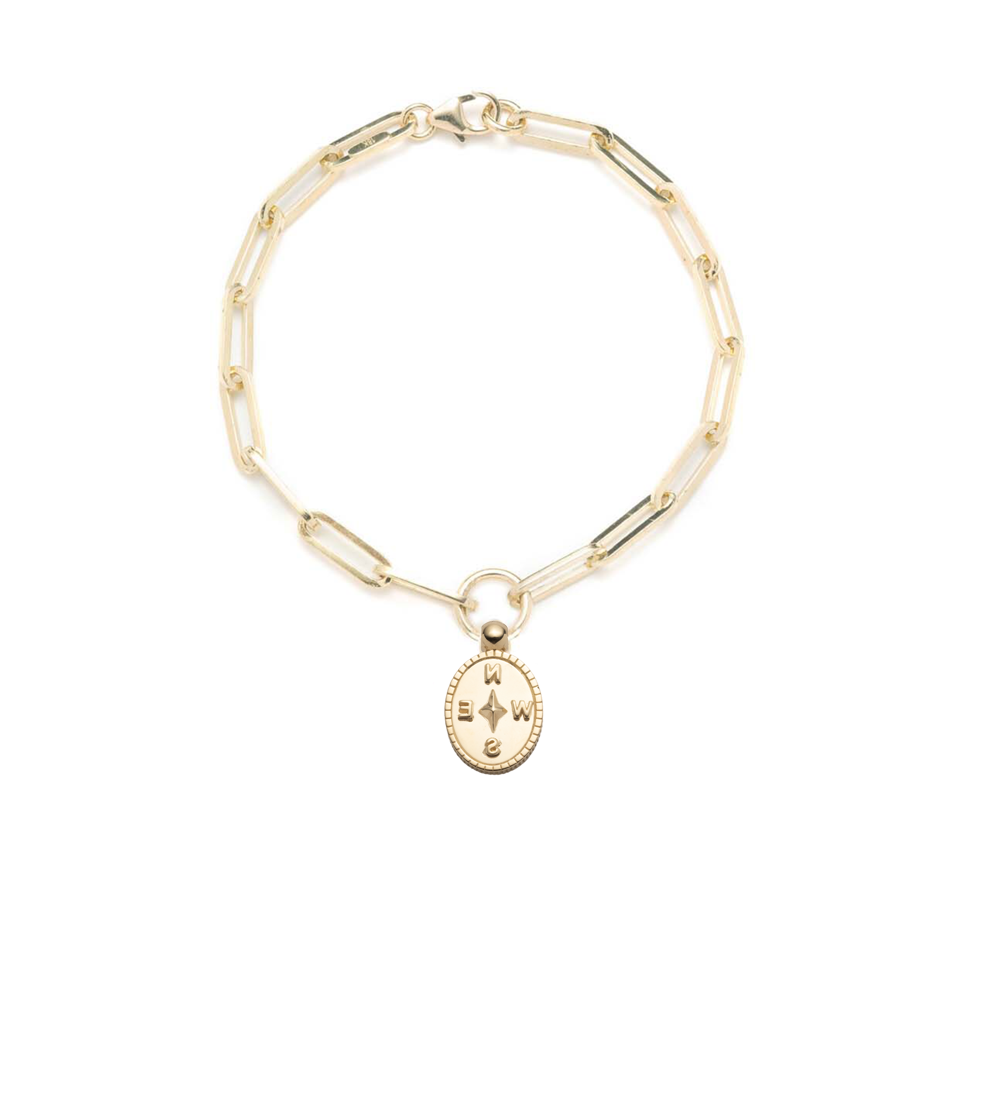 Classic FOB Clip Chain Bracelet with Internal Compass - Stylish Outdoor Adventure Accessory for Hiking, Camping & Travel