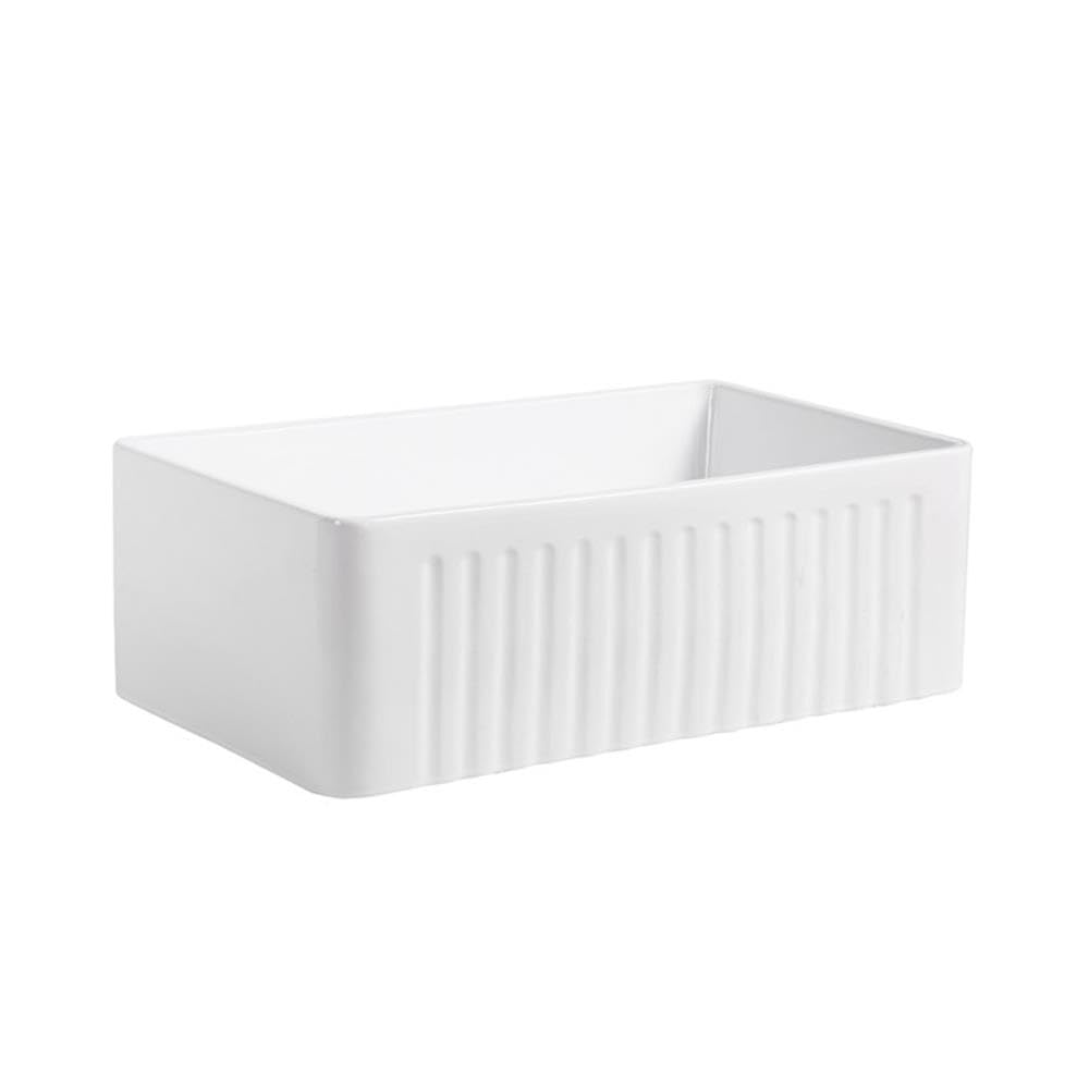 White Ceramic 30-inch Single Bowl Farmhouse Apron Kitchen Sink - Durable & Stylish for Modern Farmhouse, Rustic, and Country Style Kitchens - Perfect for Washing Dishes, Food Prep, and Decorating Your Dream Kitchen