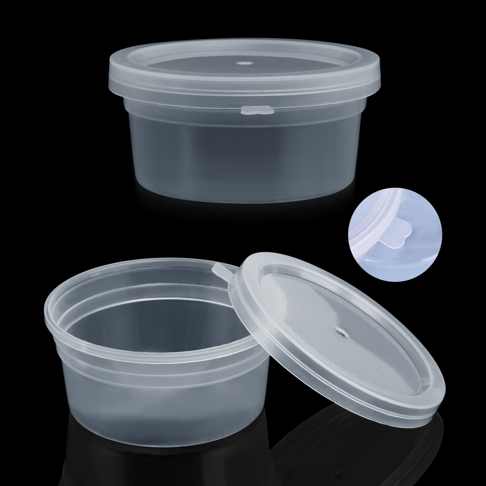 GWHOLE 20 Pack Small Plastic Slime Containers with Lids - 4.5oz Reusable Storage for Slime, Art Work, Beads & Floam - Perfect for Kids Crafts, DIY Projects & Classroom Organization