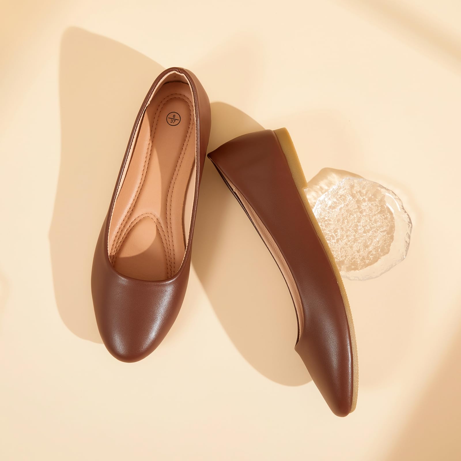 **Hash Bubbie Women's Ballet Flats - Comfortable PU Leather Slip-On Dress Shoes for Women | Perfect for Work, Parties & Casual Wear**