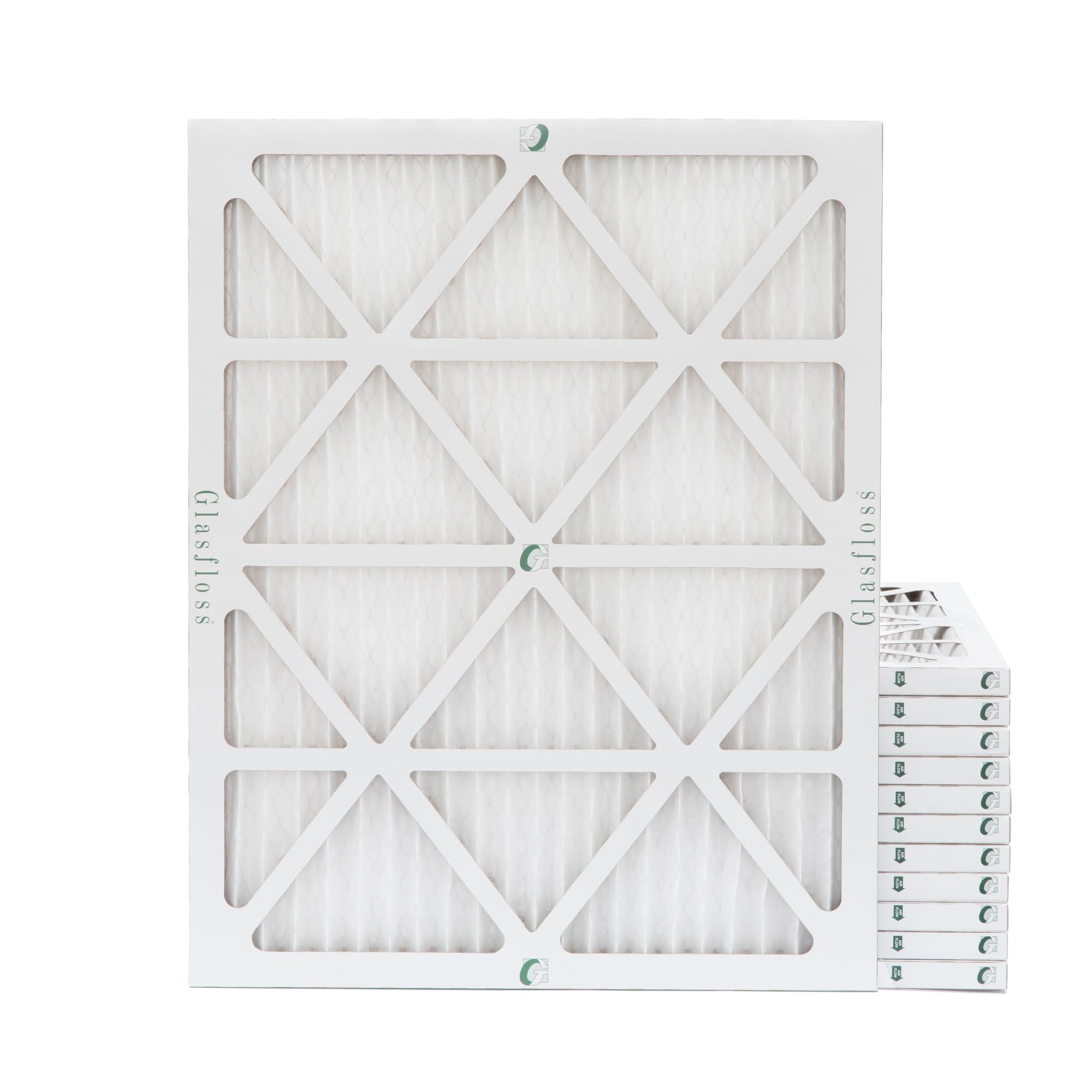 Glasfloss 18x20x1 MERV 10 Air Filter - 12 Pack | High Efficiency Furnace & AC Filters for Home, HVAC System, Allergies & Dust Protection