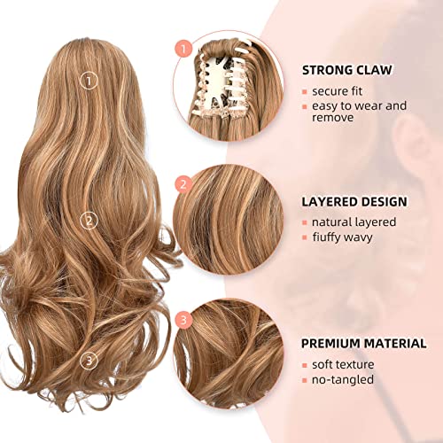 Natural Wavy Ponytail Hair Extension for Women - Clip-in Synthetic Hairpiece for Volume & Length - Perfect for Parties, Weddings & Everyday Styling