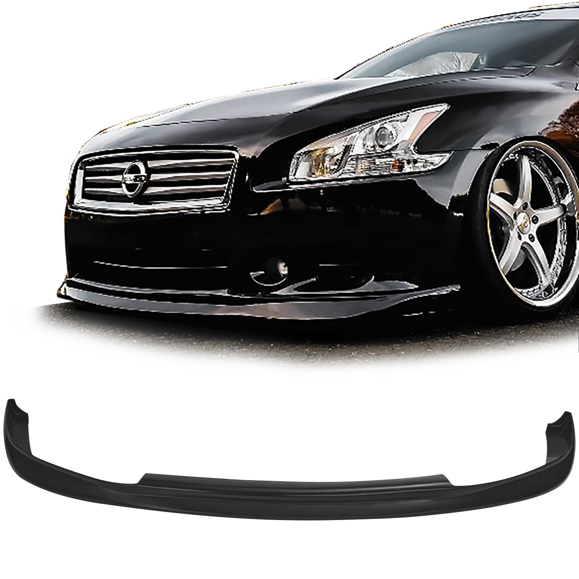 GTS Style PU Front Bumper Lip Spoiler for 2009-2015 Nissan Maxima - Black Replacement Compatible with 2009 2010 2011 2012 2013 2014 Models | Aggressive Styling Upgrade for Street & Show Car Enthusiasts