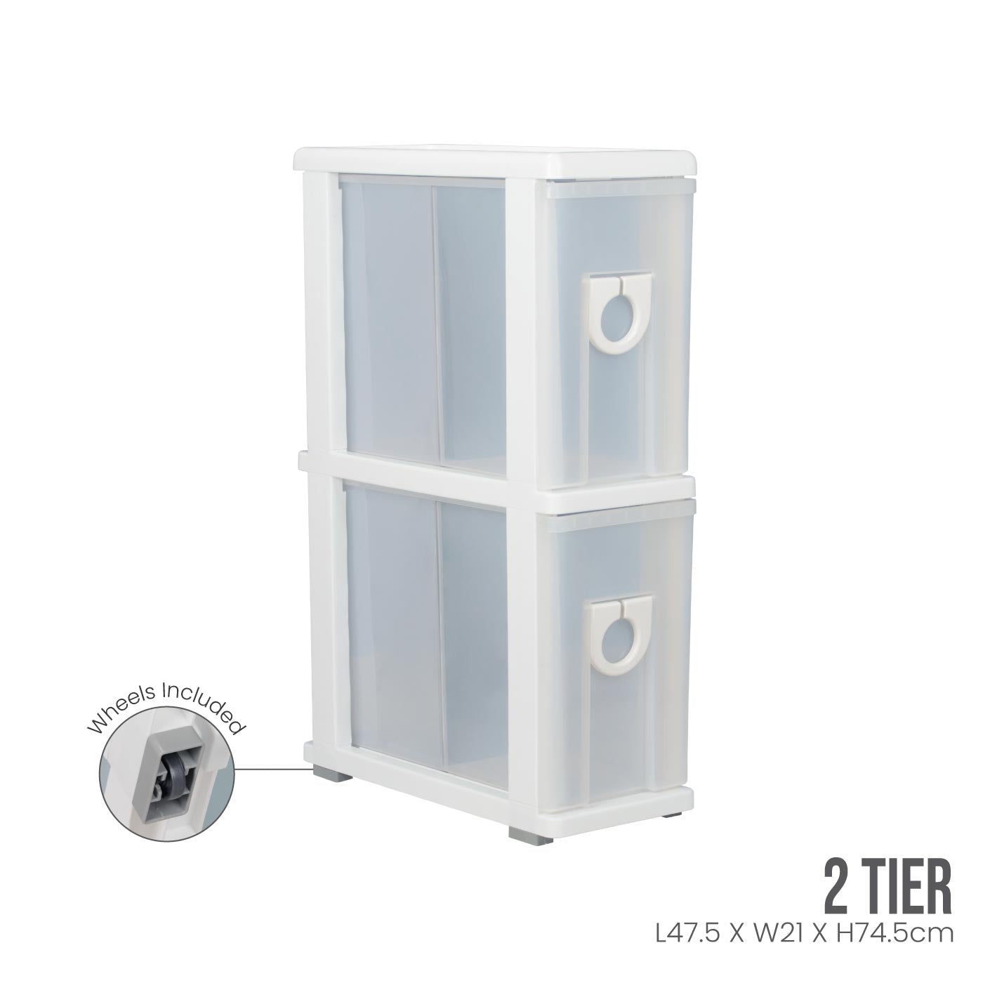2 Tier Slim Kitchen Drawer Organizer - Space Saving Under Sink Storage (502 2) - Perfect for Utensils, Spices & Cleaning Supplies