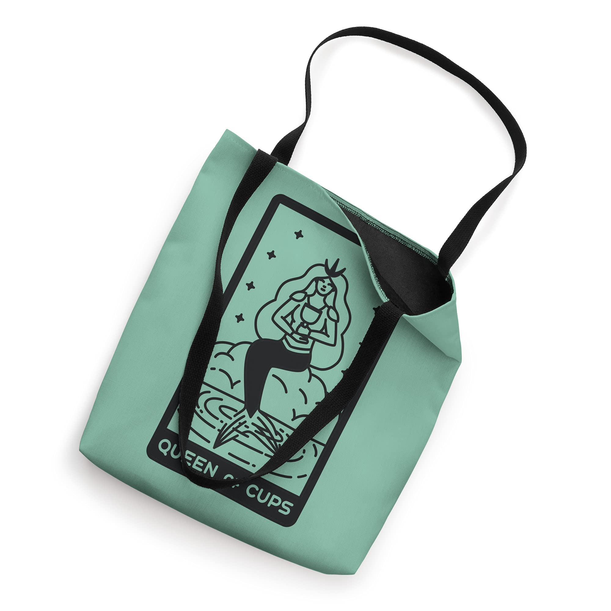 Queen of Cups Tarot Card Tote Bag - Spiritual Tarot Reader Tote for Women - Perfect for Tarot Readings, Yoga, and Everyday Use