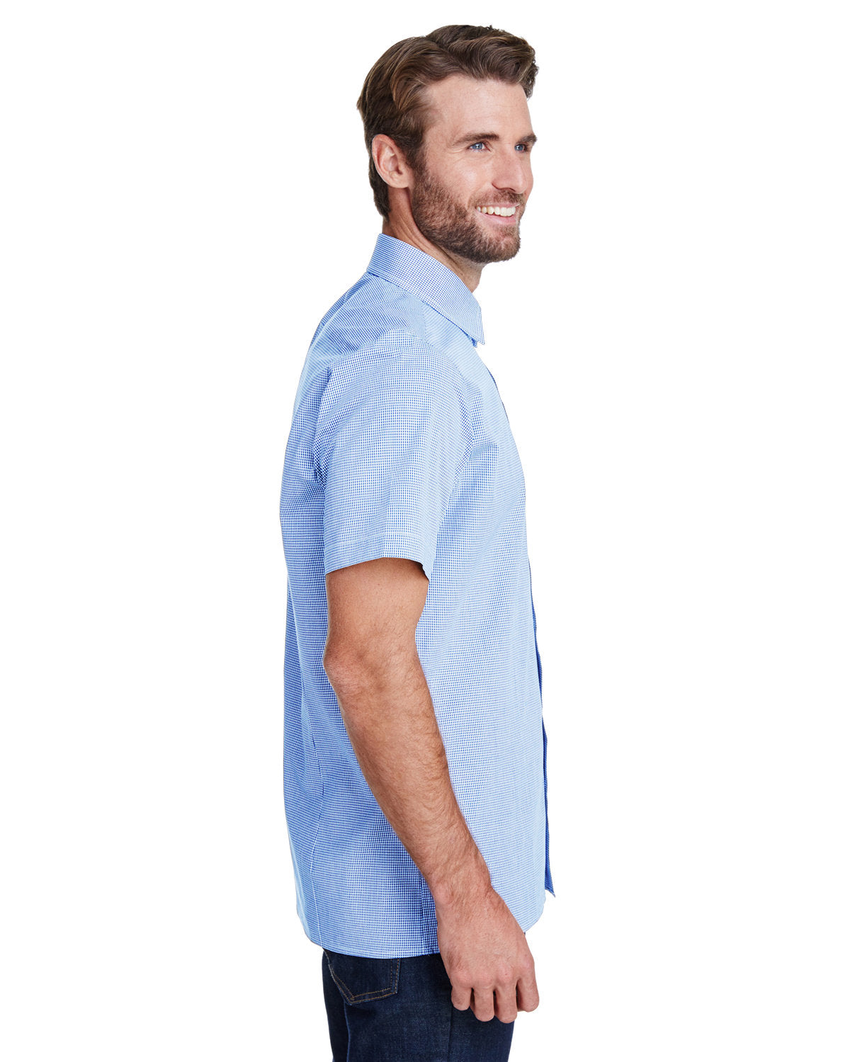 Reprime RP221 Men's Microcheck Gingham Short Sleeve Cotton Shirt - Artisan Collection | Casual Summer Wear & Outdoor Activities