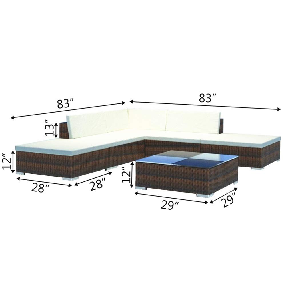 Premium Brown Poly Rattan Outdoor Patio Furniture Set - 15-Piece Luxury Garden Lounge Set for Backyard, Poolside & Terrace Relaxation