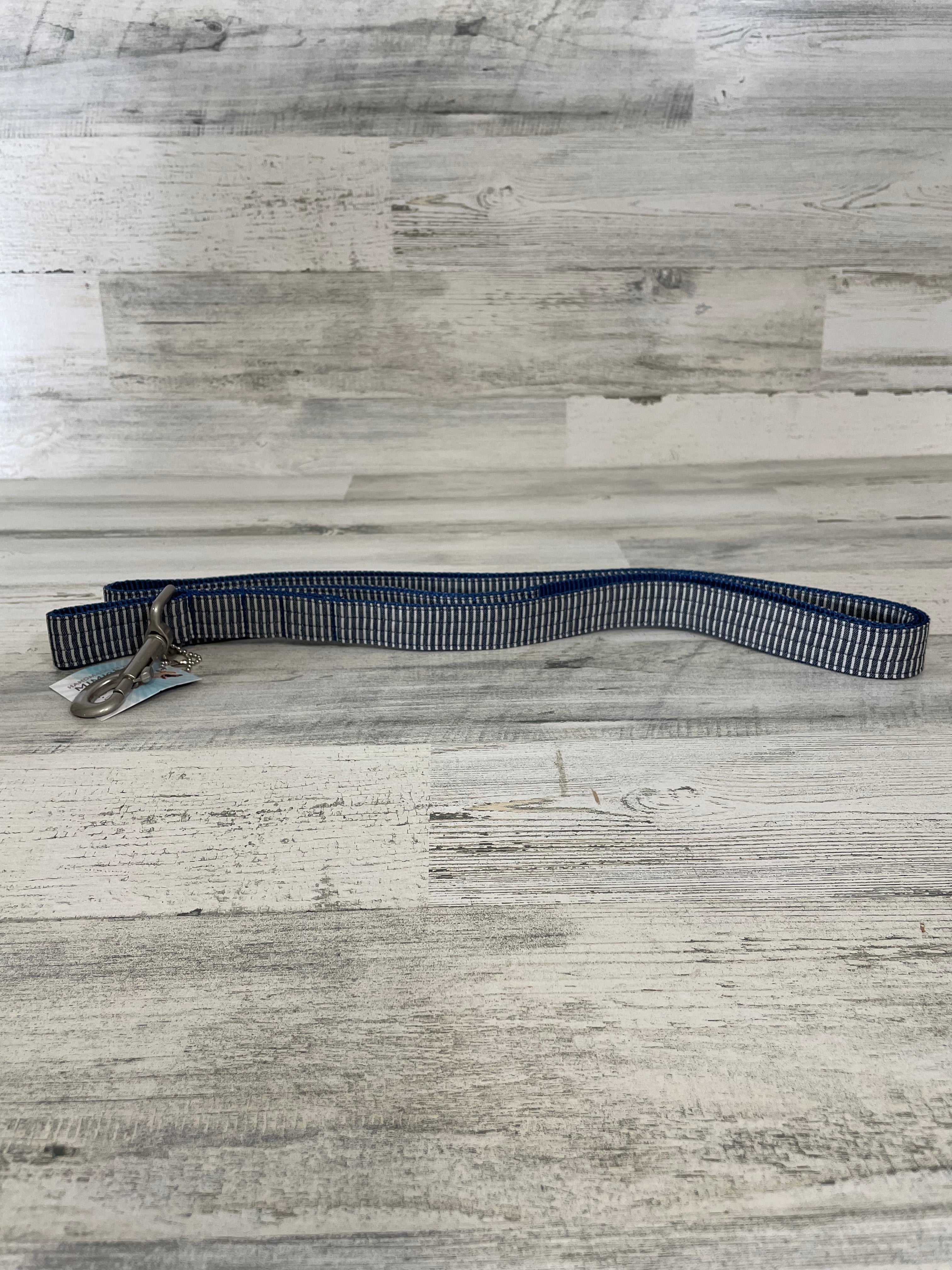 Mimi Green Railroad Denim Dog Leash 6 ft - Durable and Stylish for Walking, Training, and Outdoor Adventures