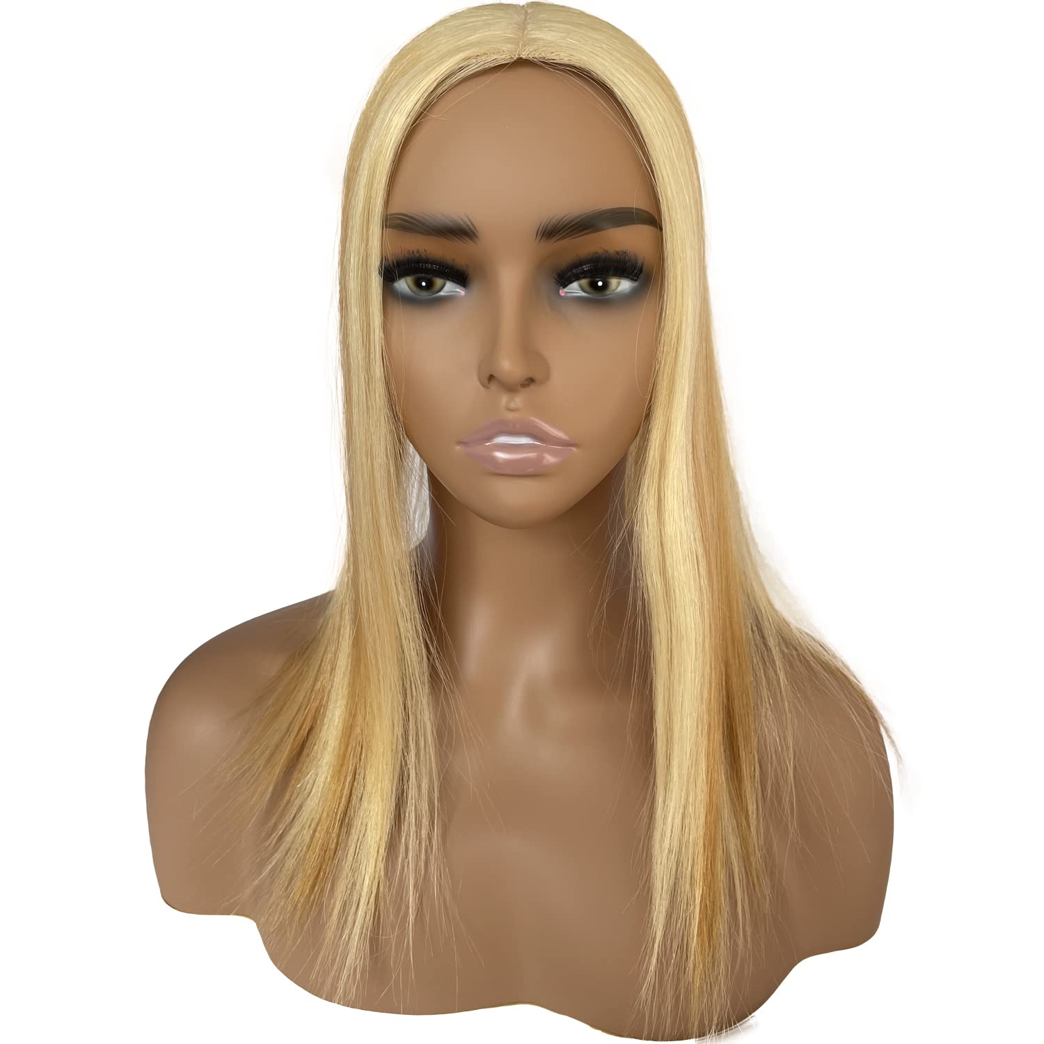 Premium 16Inch Silk Base Human Hair Toppers for Women - No Bangs Clip-in Crown Hairpiece for Thinning Hair & Hair Loss - Natural Gray Hair Coverage (#27/613 Blonde) - Perfect for Daily Wear, Special Occasions & Confidence Boost