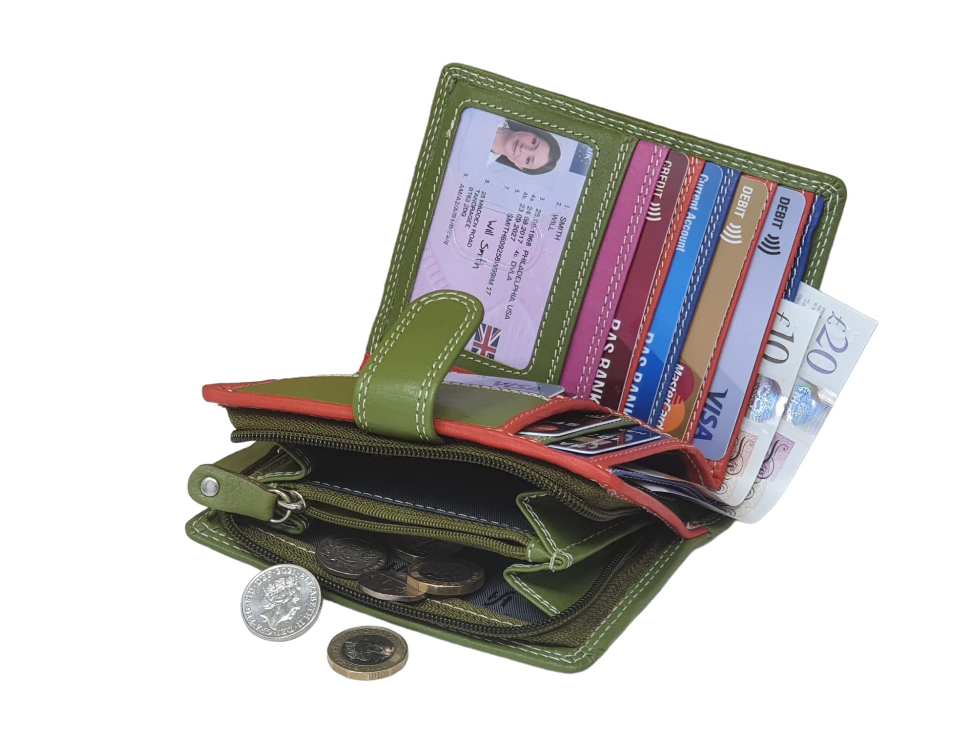 Women's Genuine Leather Slim Credit Card Holder - RFID Blocking Palm Wallet for Everyday Use & Travel | Holds Multiple Cards & Cash | Compact & Stylish Purse for Women
