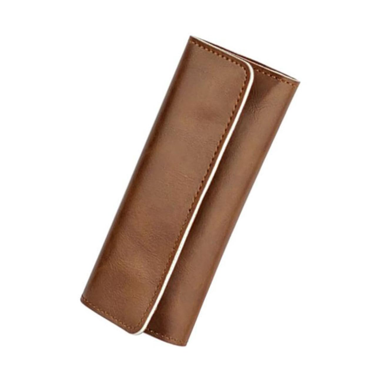 1pc PU Brown Eyelash Tweezer Storage Bag Holder - Organizer for Makeup Tweezers, Lash Extensions & Facial Tools - Perfect for Salon, Travel & Home Use
