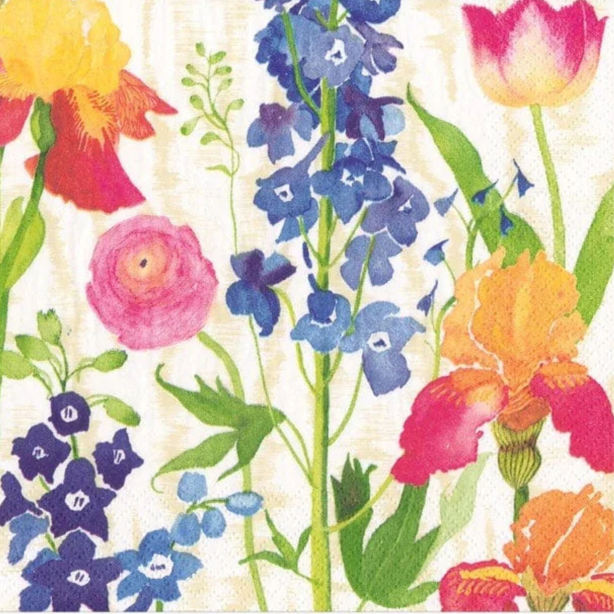 Elegant Summer Garden Cocktail Napkins by Caspari - Perfect for Outdoor Parties, Weddings & Picnics