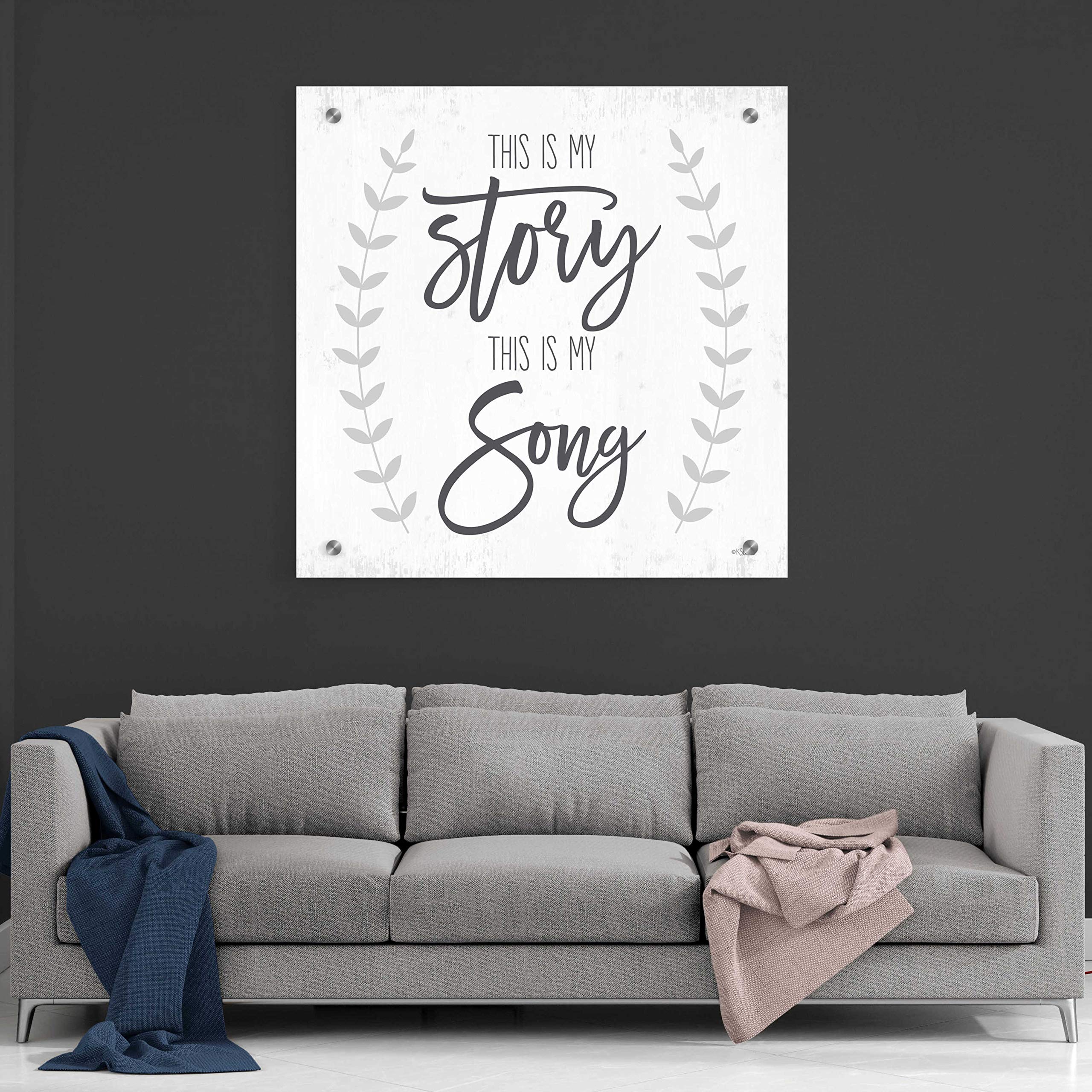 Epic Abstract Acrylic Glass Wall Art 'This is My Story I' by Kate Sherrill - 36x36 Inches Modern Home Decor for Living Room, Bedroom & Office