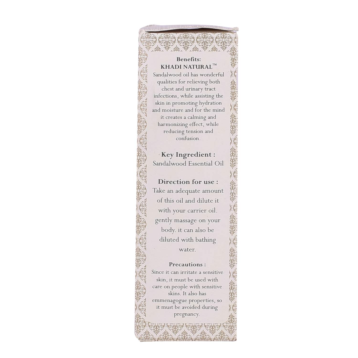 Khadi Natural Sandalwood Essential Oil 15ml - 100% Pure & Organic Aromatherapy Oil for Relaxation, Stress Relief & Skin Care | Ayurvedic Therapeutic Grade | Perfect for Diffusers, Massage & Meditation