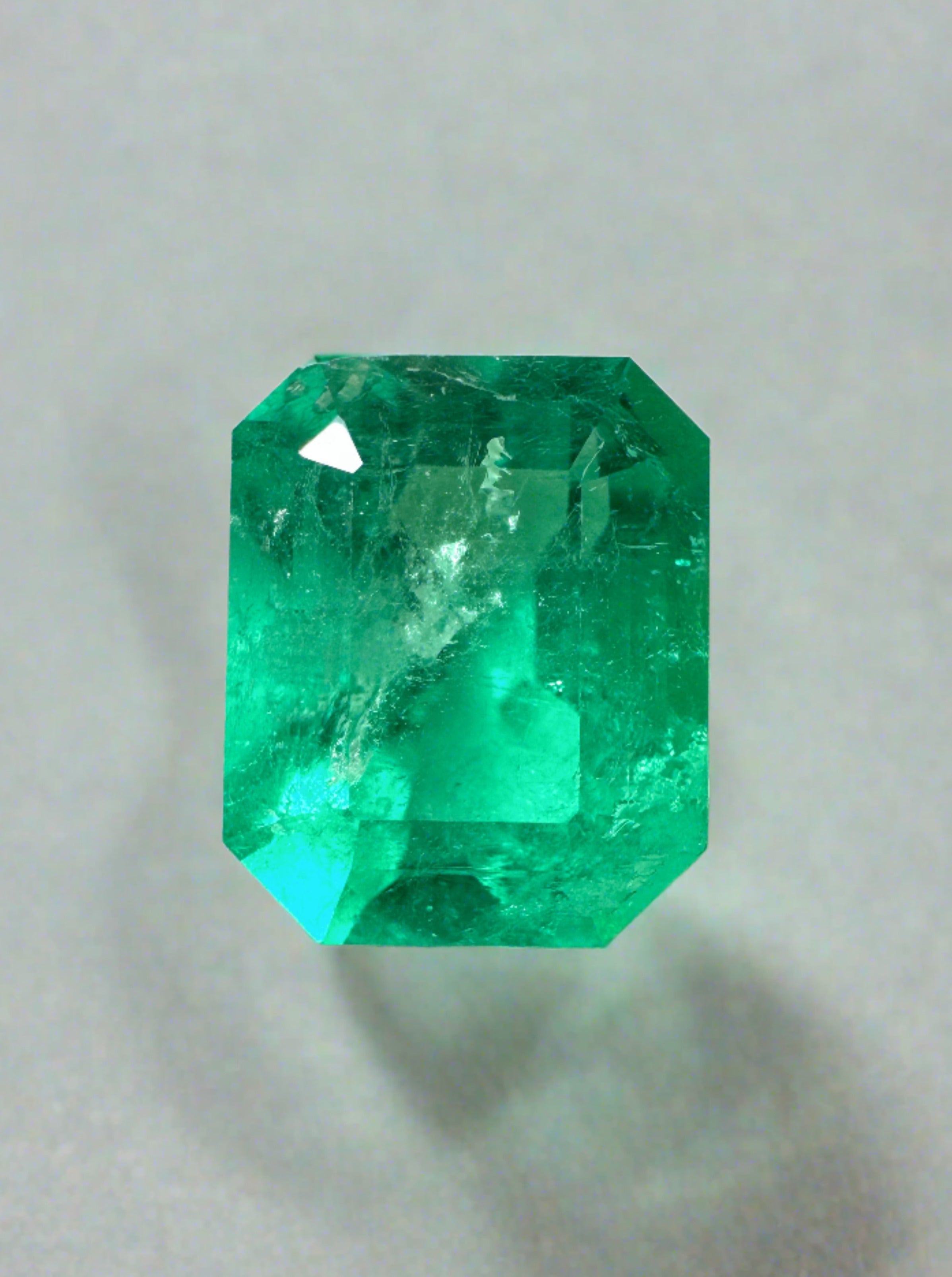 5.35 Carat 12x10mm Natural Colombian Loose Emerald Gemstone - Classic Emerald Cut for Jewelry Making, Engagement Rings & Luxury Gifts