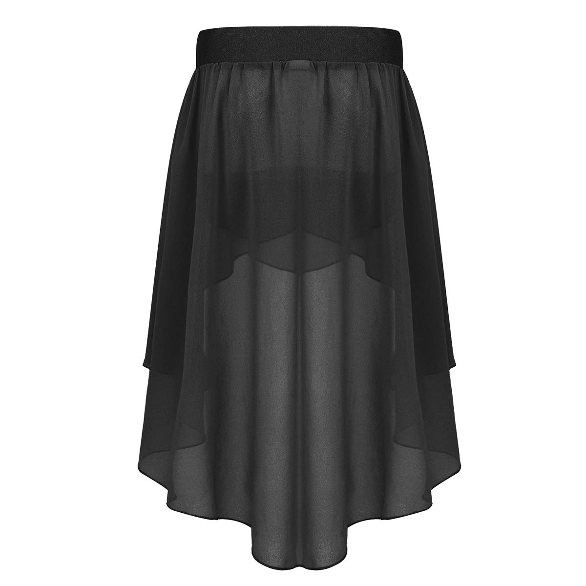 Agoky Girls' Chiffon Hi-Low Dance Skirt - Lyrical Ballet Jazz Latin Dance Dress for Studio Practice & Performance - Perfect for Recitals, Competitions & Dance Classes