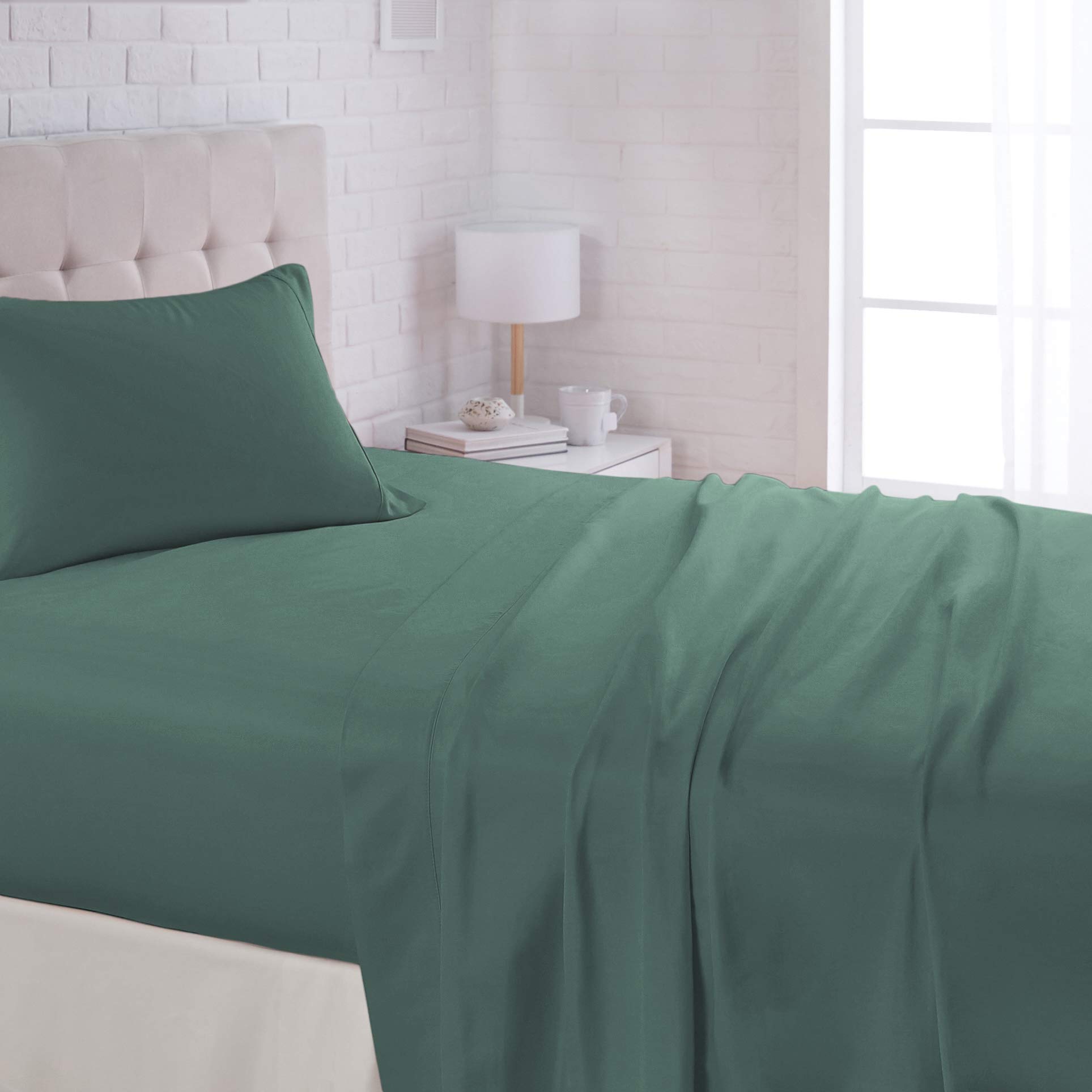 4 Piece 800 Thread Count 100% Long Staple Pure Cotton Bed Sheet Set - Ultra Soft Breathable Comfort Sheets with Deep Pocket (Fits up to 21