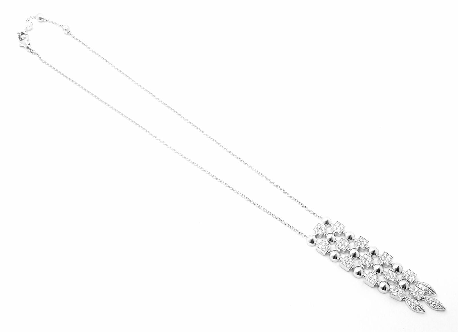 Authentic Bvlgari Bulgari 18k White Gold Lucea Diamond Pendant Necklace for Women - Luxury Jewelry Gift for Anniversary, Wedding & Special Occasions