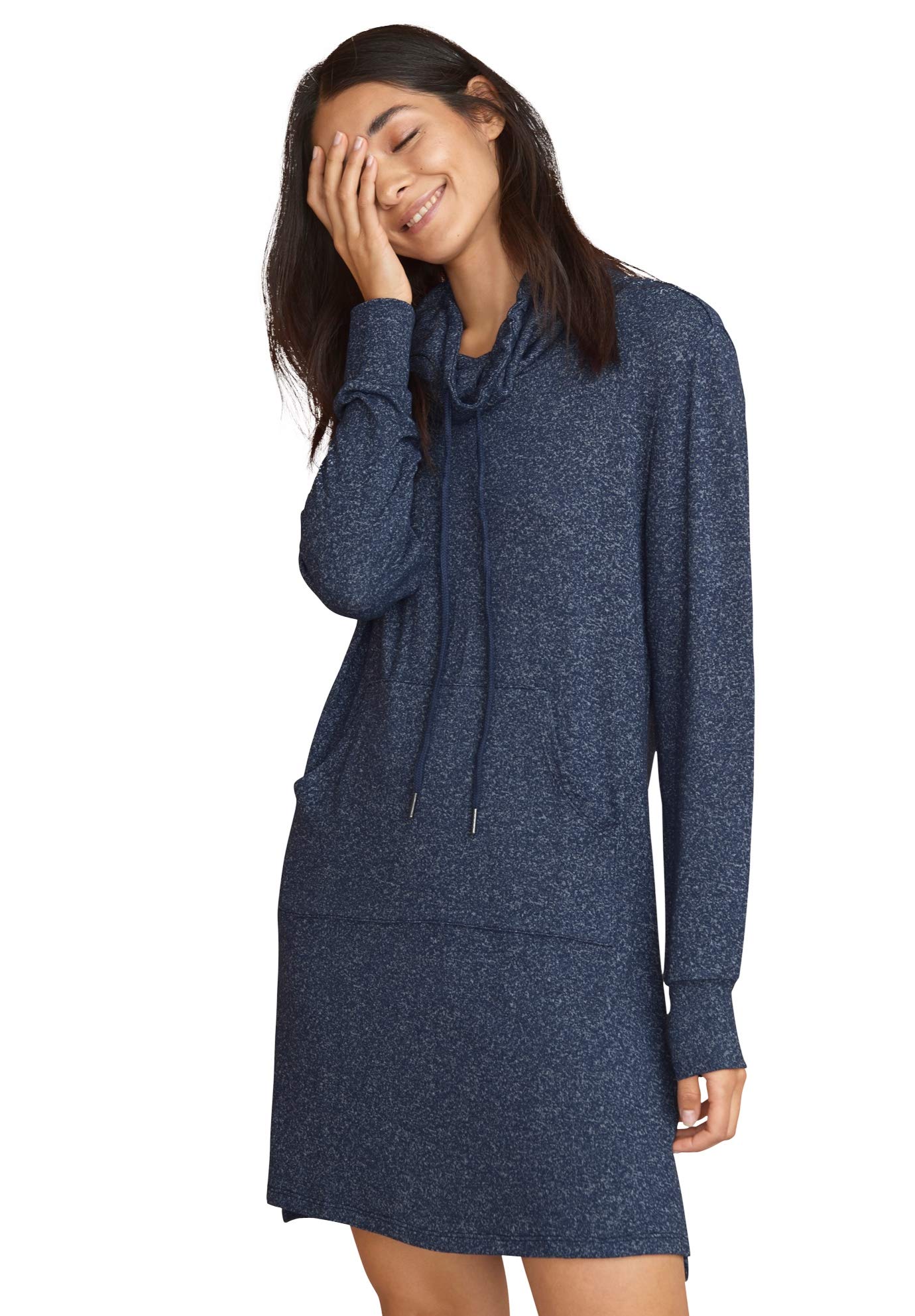 Ellos Women's Plus Size Funnel-Neck Lounge Sweatshirt Tunic - Soft Casual Pullover for Relaxing at Home, Running Errands & Weekend Outings