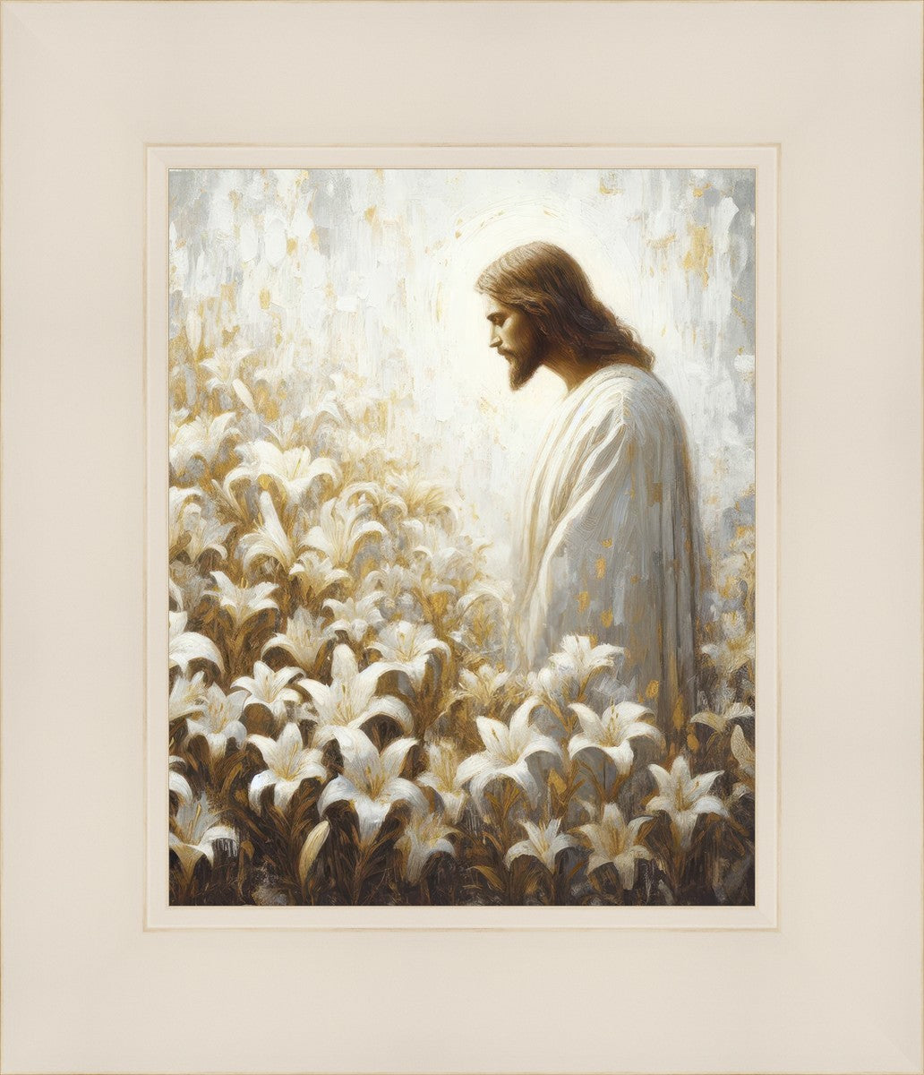 Consider The Lilies - Inspirational Christian Wall Art Decor for Home & Office | Perfect for Living Room, Bedroom, Church & Gift Giving